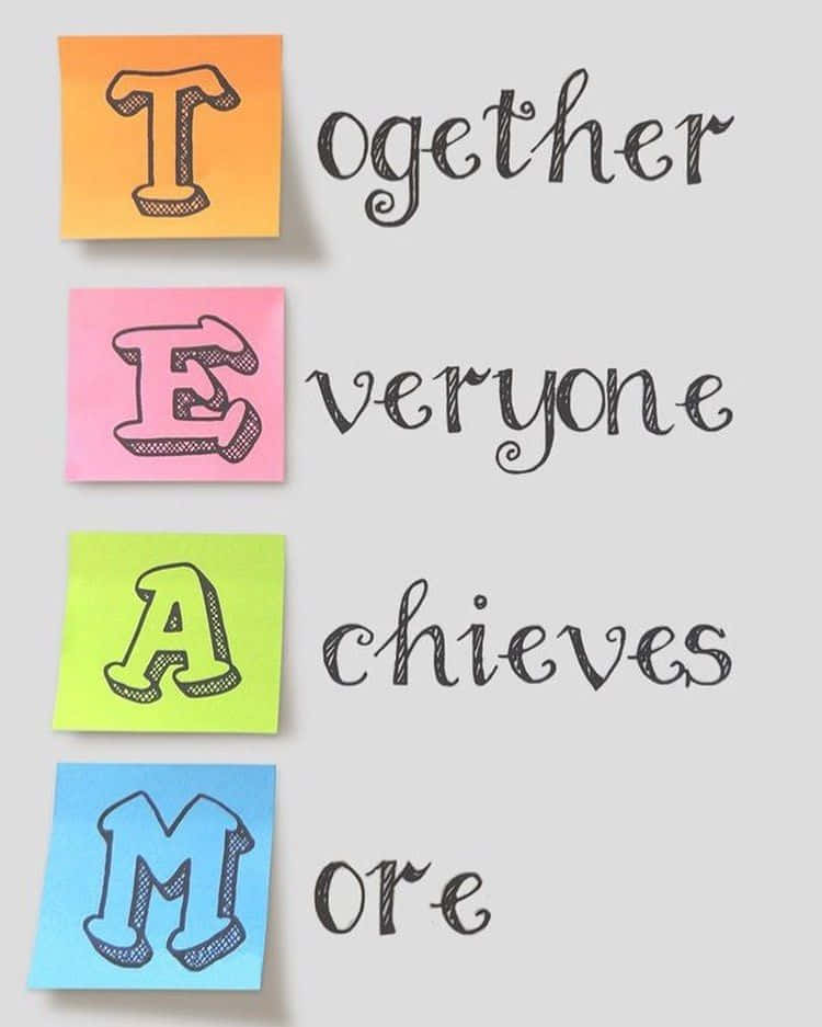 TEAM, Together Everyone Achieves More, colorful sticky notes, SD Phone Wallpaper