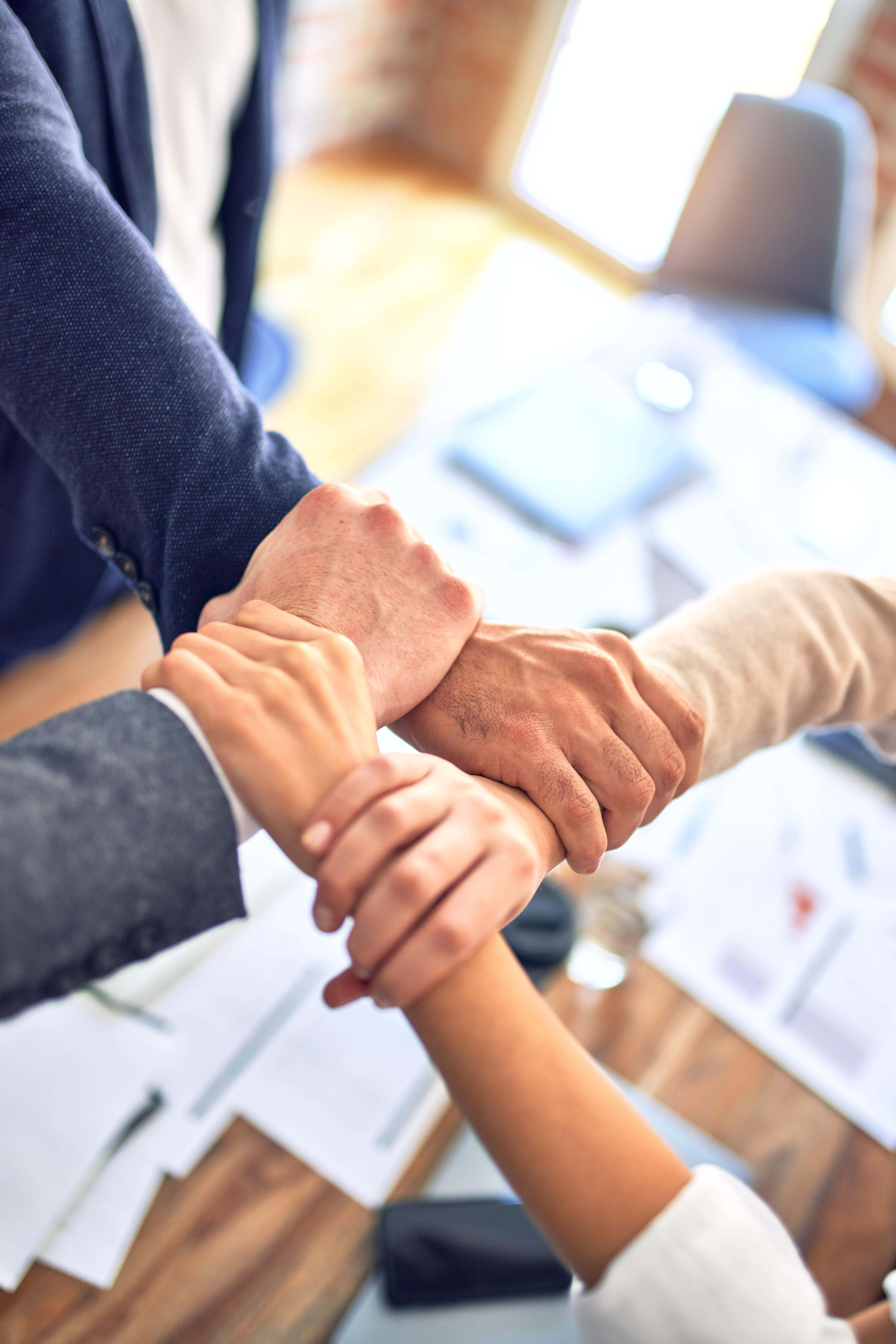 Team Handshake Above View.JPG, four hands, team huddle, 8K Phone Wallpaper