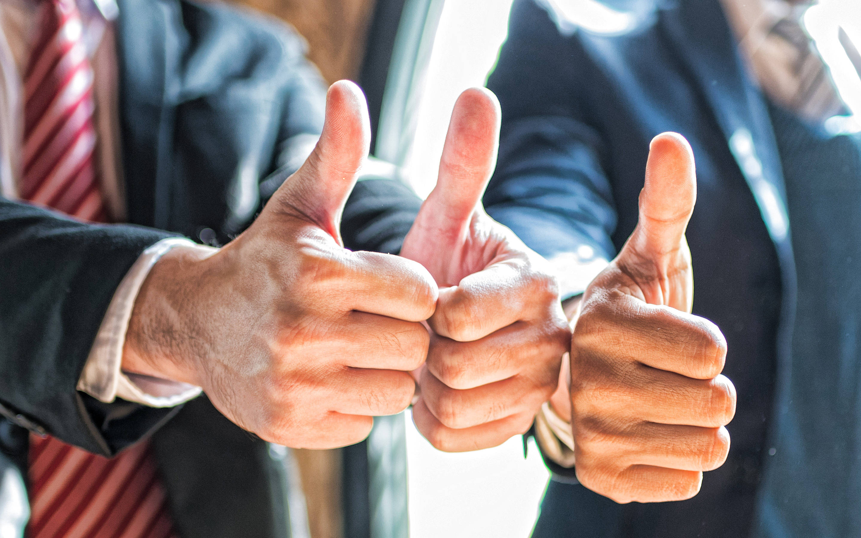 business suits, bright office setting, three hands, 2K Desktop Wallpaper