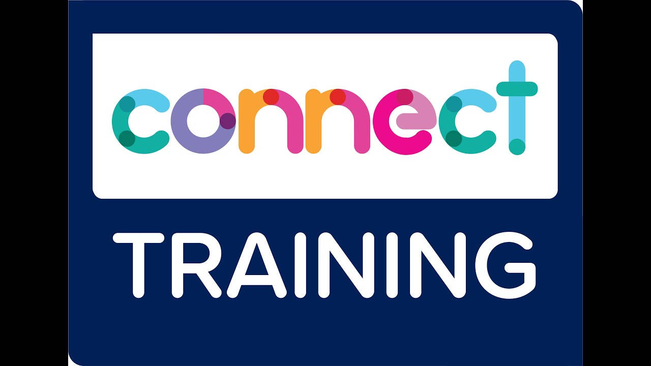 Connect Training, bold blue sign, colorful segmented letters, HD Desktop Wallpaper