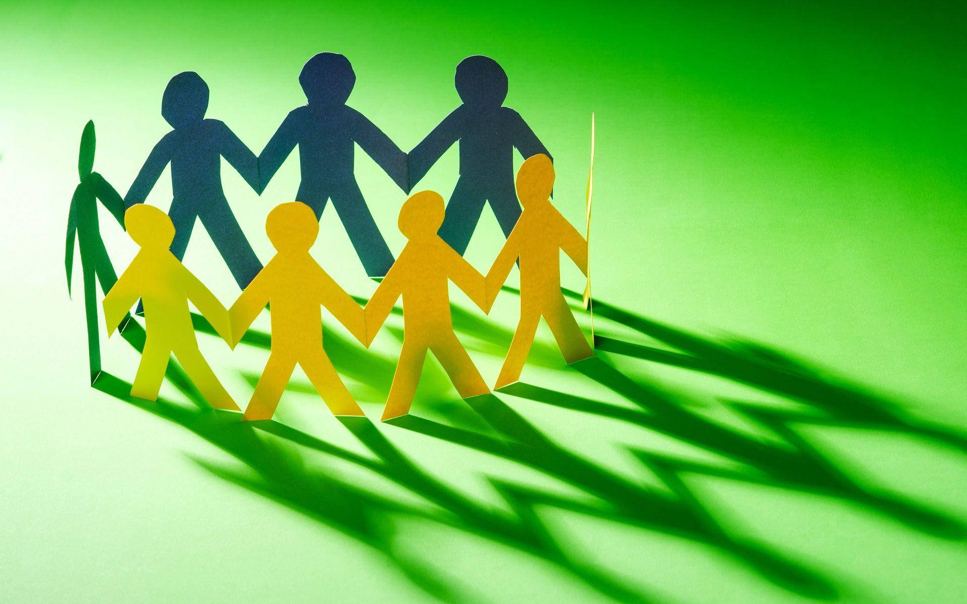 Teamwork, yellow, dark blue, Full HD Desktop Wallpaper