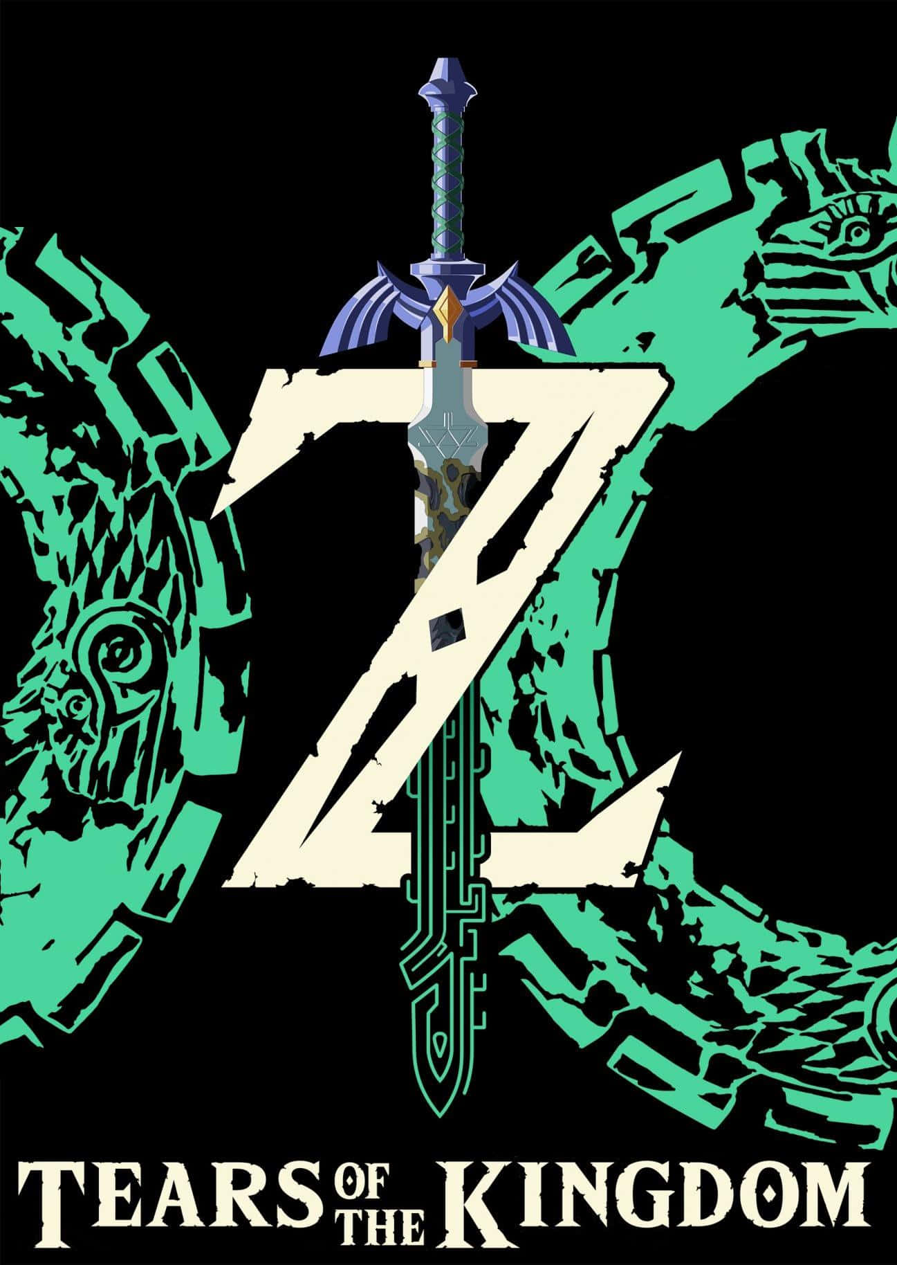 Tears Of The Kingdom, Z emblem, green tribal patterns, HD Phone Wallpaper