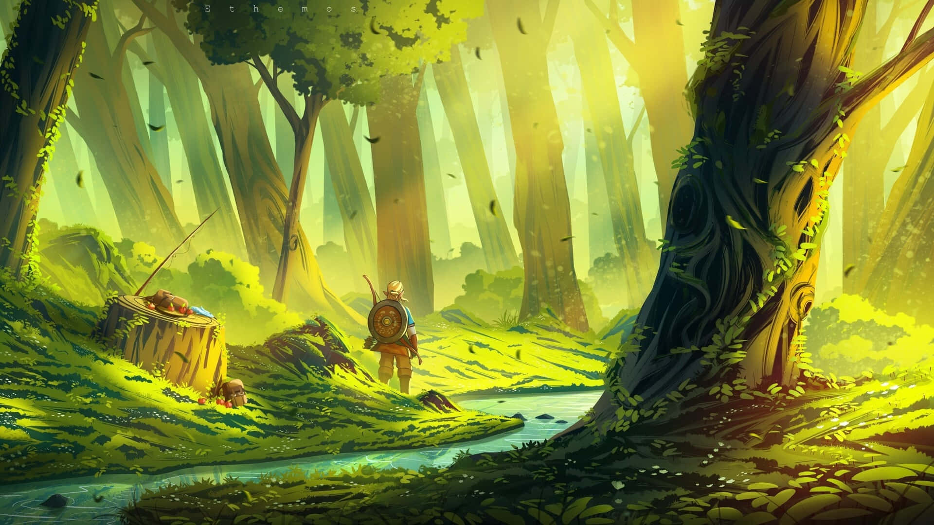 Tears Of The Kingdom, lush forest, sunlit forest, Full HD Desktop Wallpaper