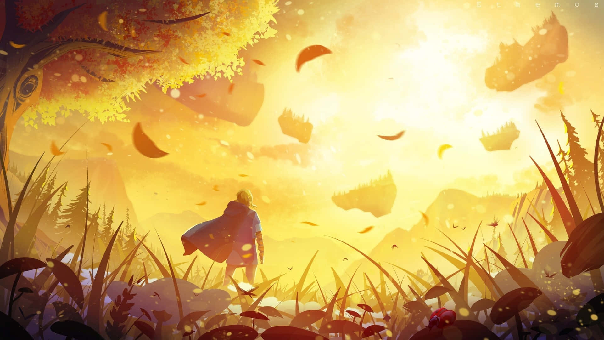 Tears Of The Kingdom, sunset, golden sky, Full HD Desktop Wallpaper
