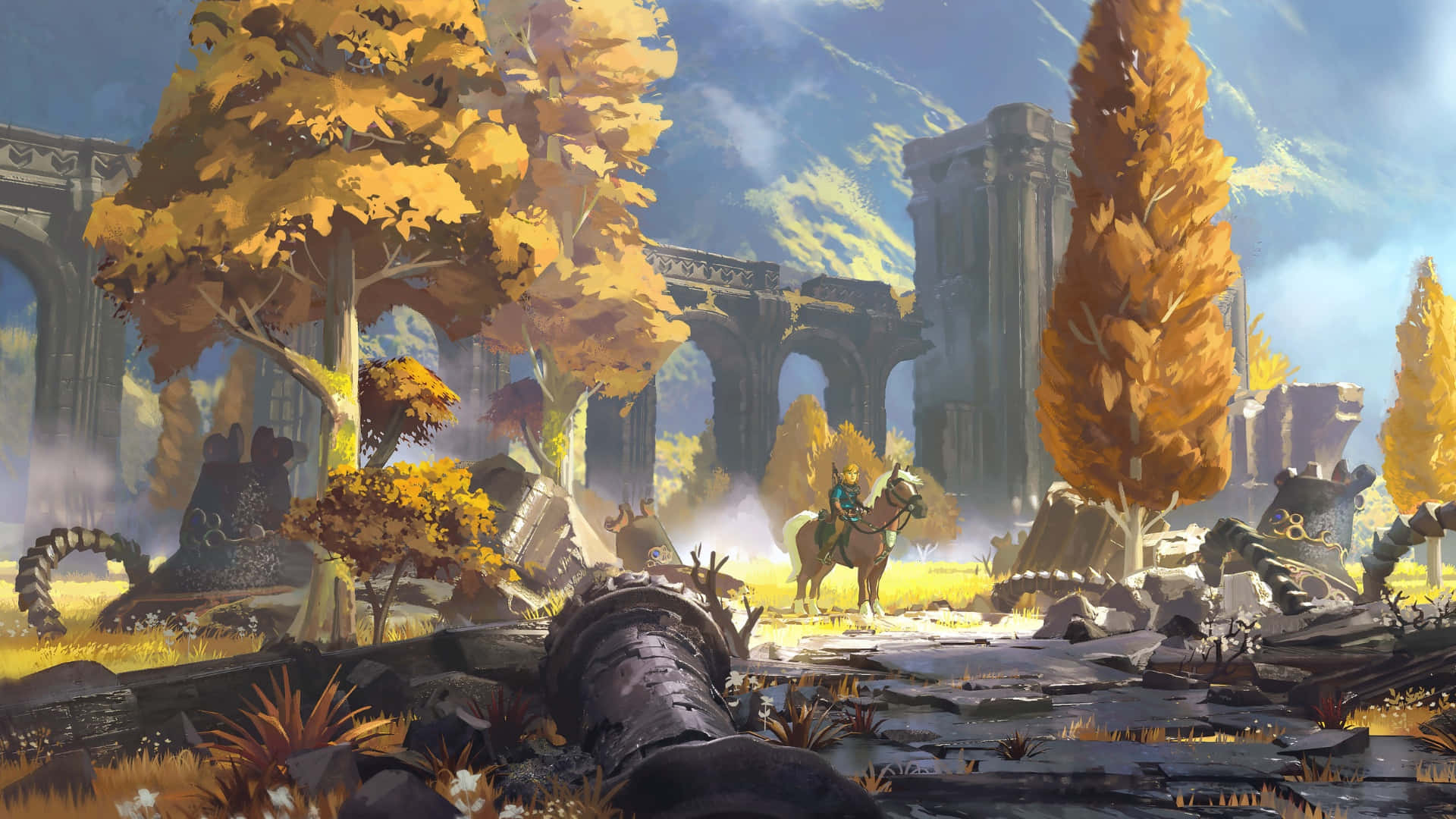 Tears Of The Kingdom, ruins, knight, Full HD Desktop Wallpaper
