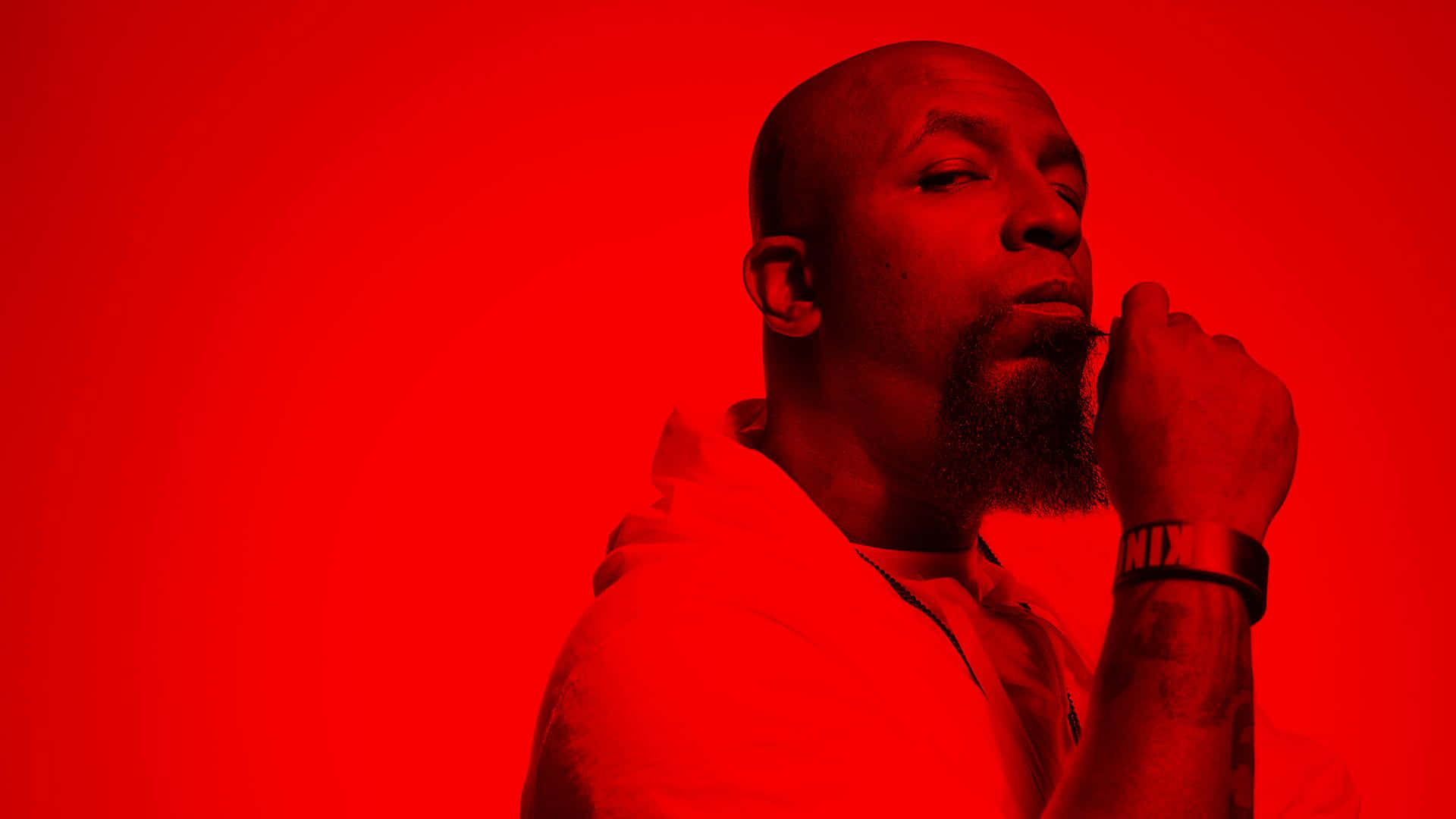 Tech N9ne, red backdrop, solid red background, Full HD Desktop Wallpaper