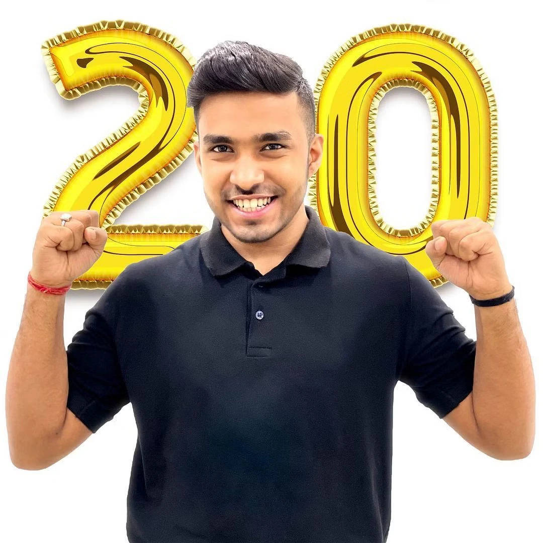 Techno Gamerz, 20M Subscribers, black polo shirt, SD Desktop Wallpaper