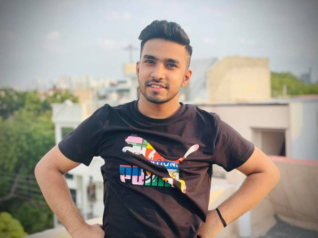 Techno Gamerz, rooftop, Puma t-shirt, SD Desktop Wallpaper