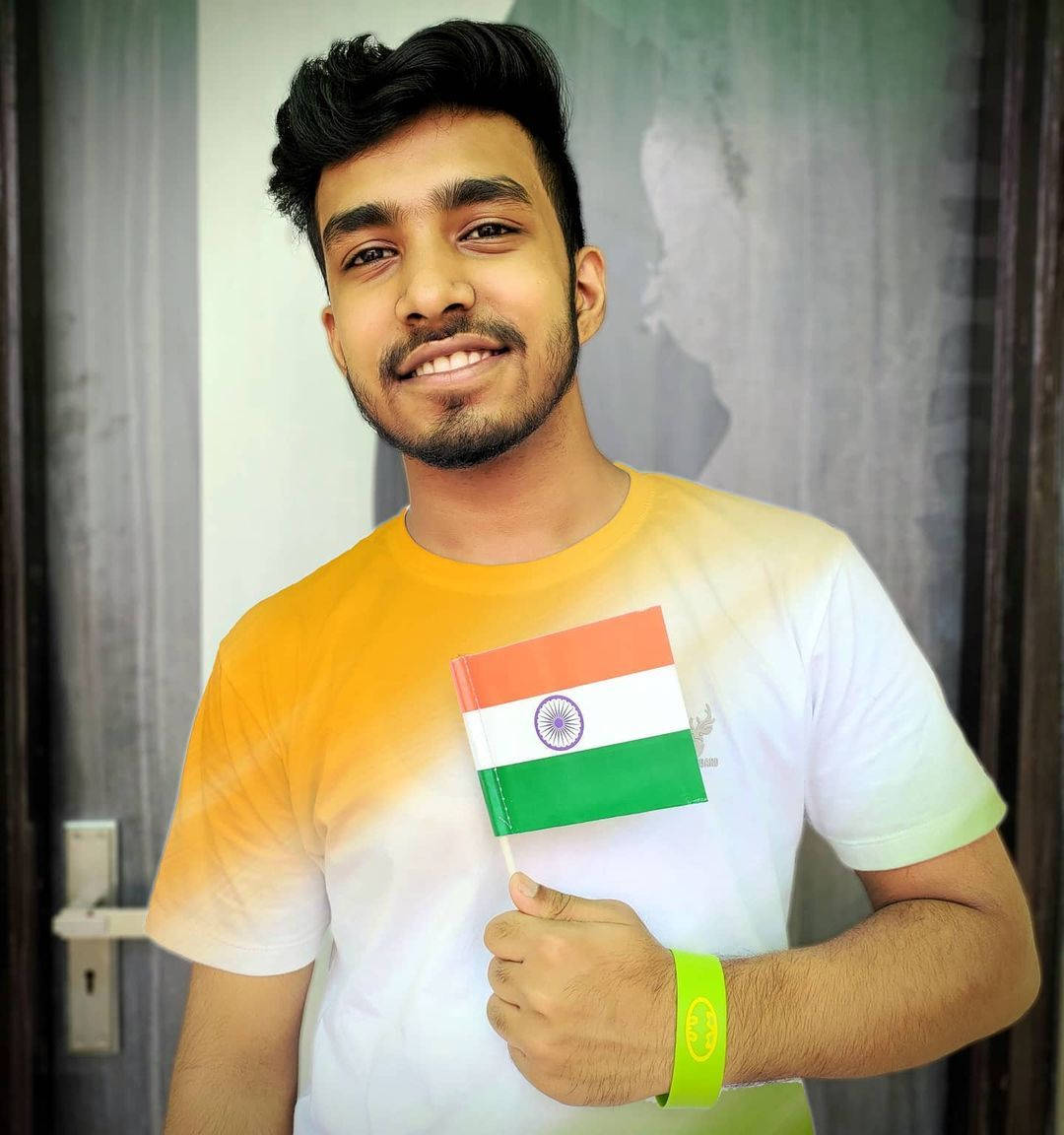 Techno Gamerz, Indian flag, gradient yellow white green tshirt, SD Phone Wallpaper