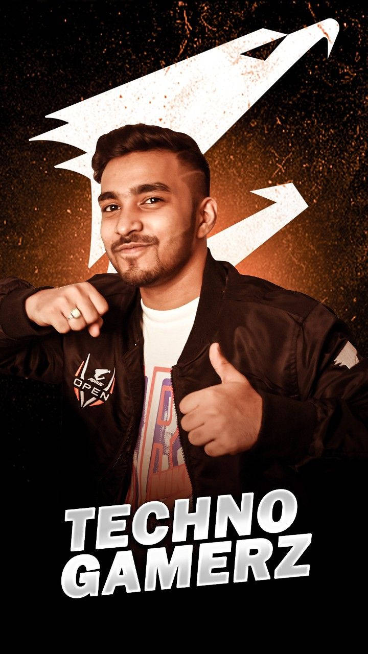 Sepia Techno Gamerz Portrait, fiery background, stylized lightning bolt, HD Phone Wallpaper