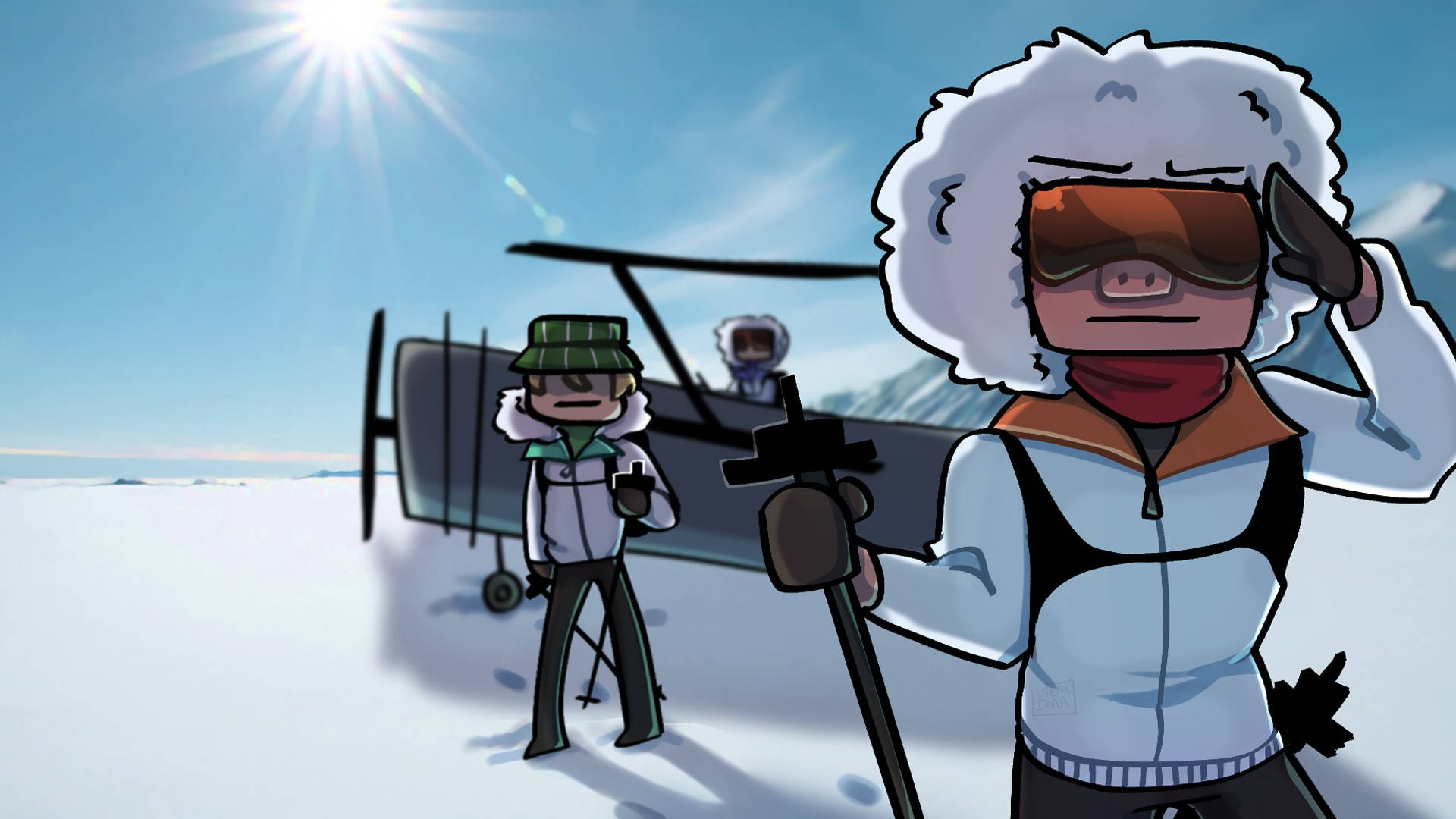 Technoblade, snowfield, snowy tundra, Full HD Desktop Wallpaper