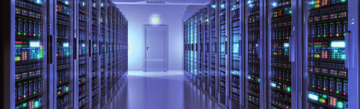 server room, server racks, LED lights, HD Desktop Wallpaper