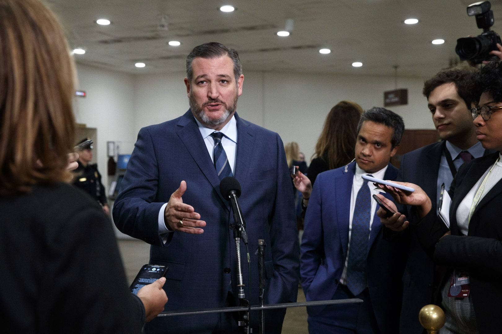 Ted Cruz, blue suit, podium, HD Desktop Wallpaper