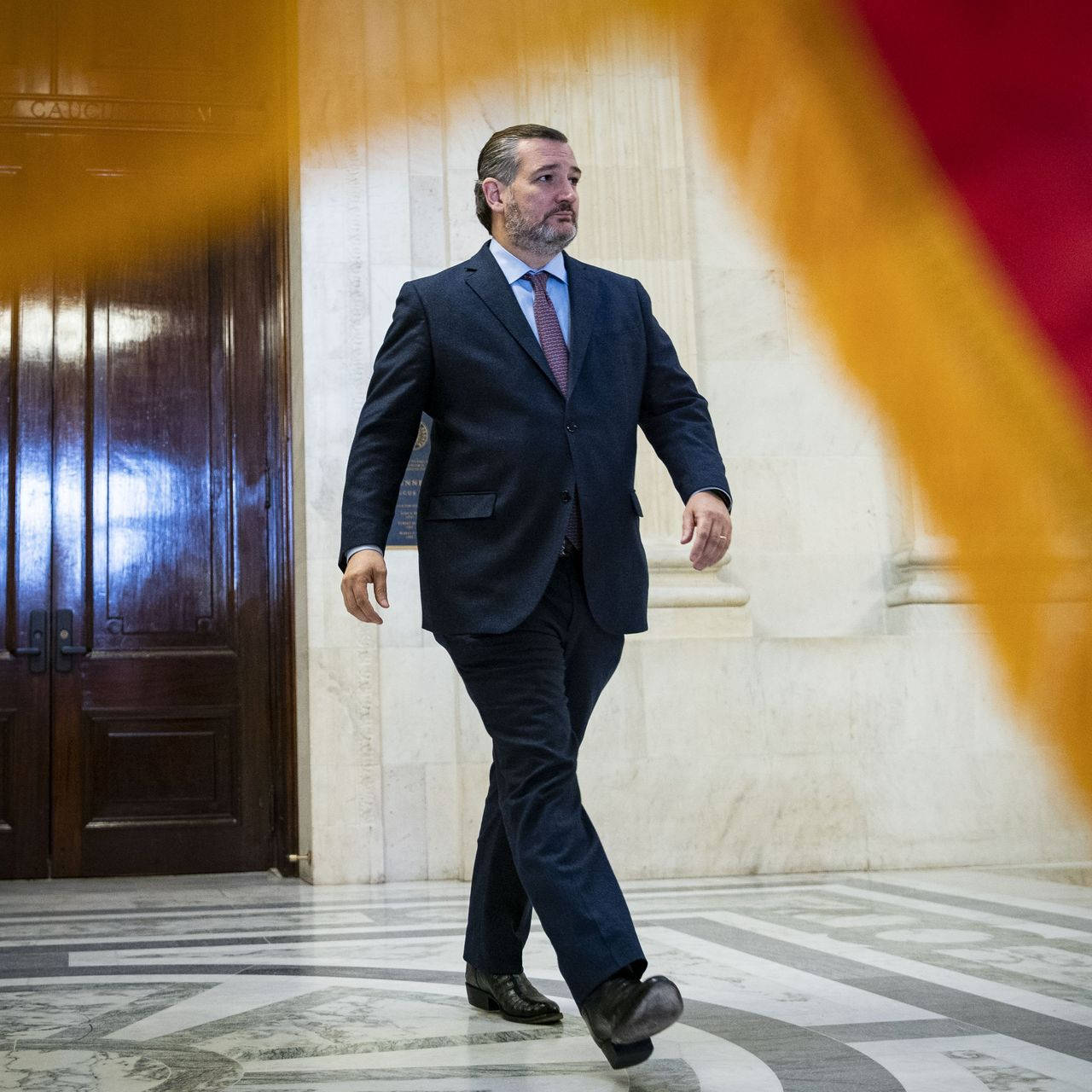 Ted Cruz, dark suit, grand marble hallway, HD Desktop Wallpaper