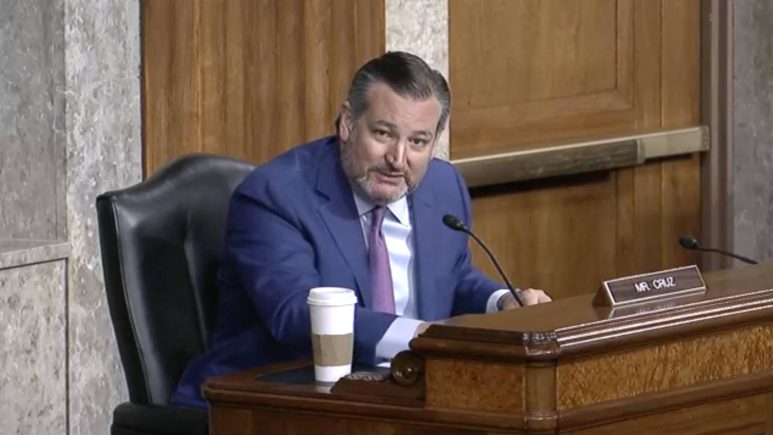 Ted Cruz, blue suit, wooden podium, Full HD Desktop Wallpaper