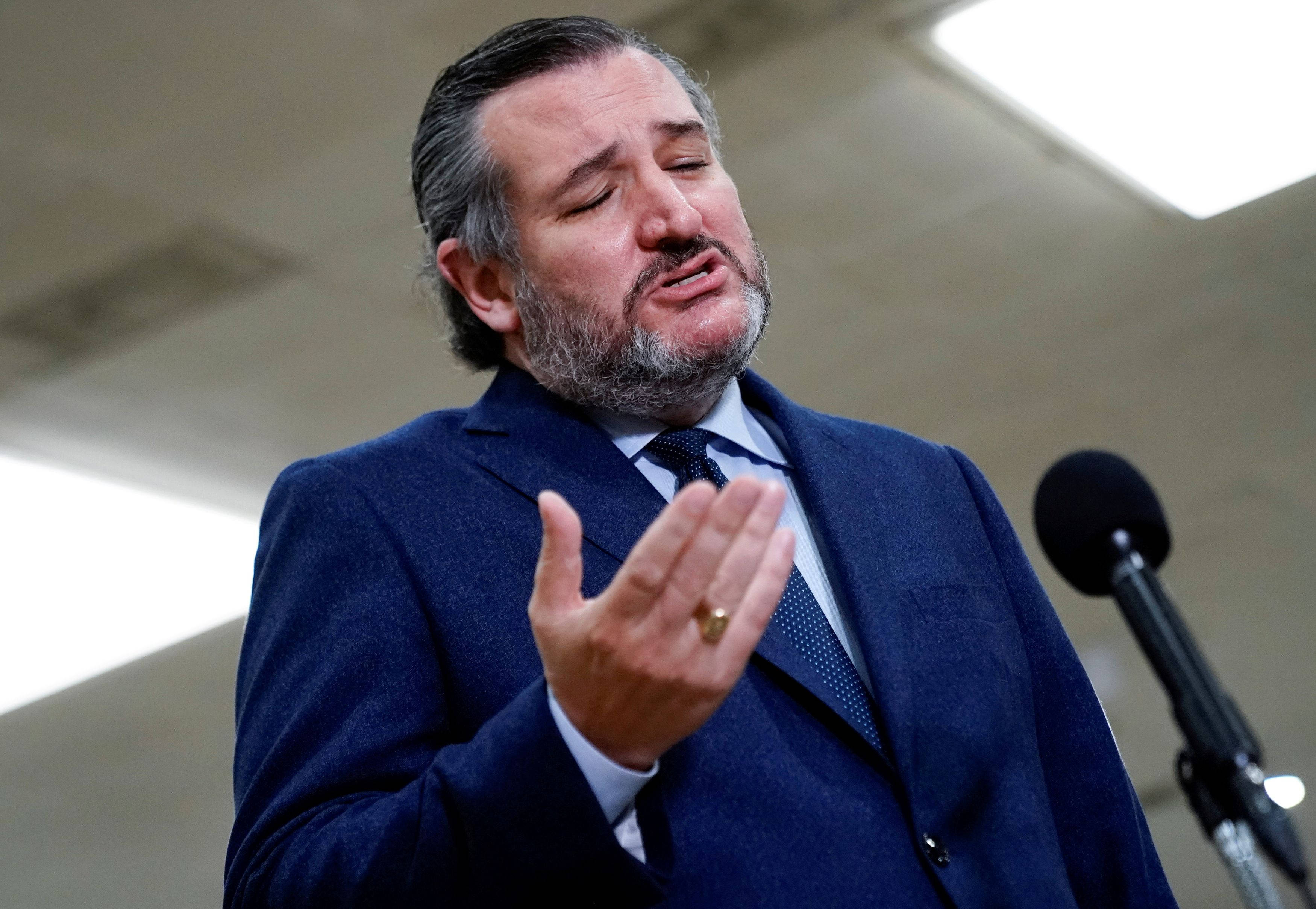 Ted Cruz, blue suit, microphone, 2K Desktop Wallpaper