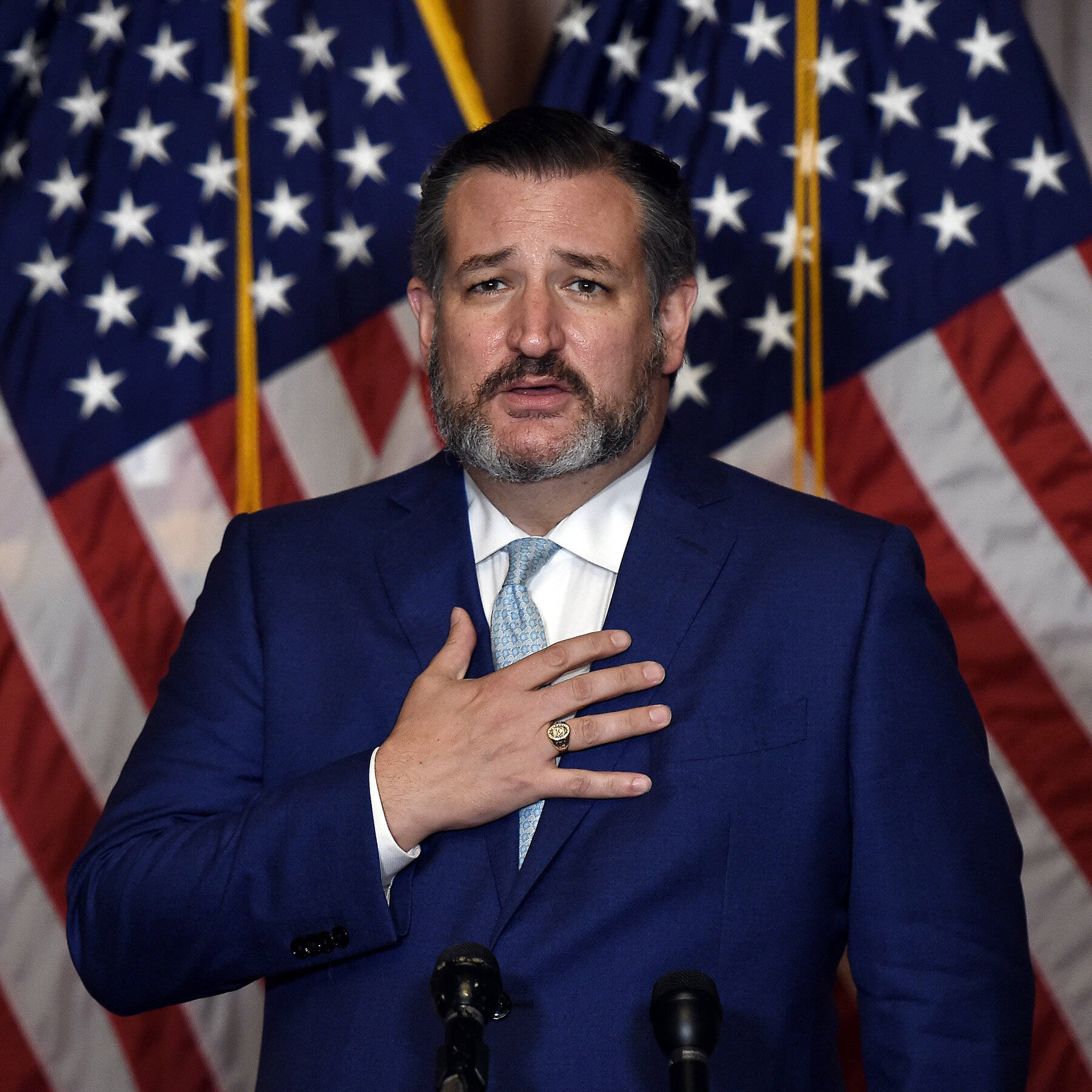 Ted Cruz, national anthem, blue suit, HD Desktop Wallpaper