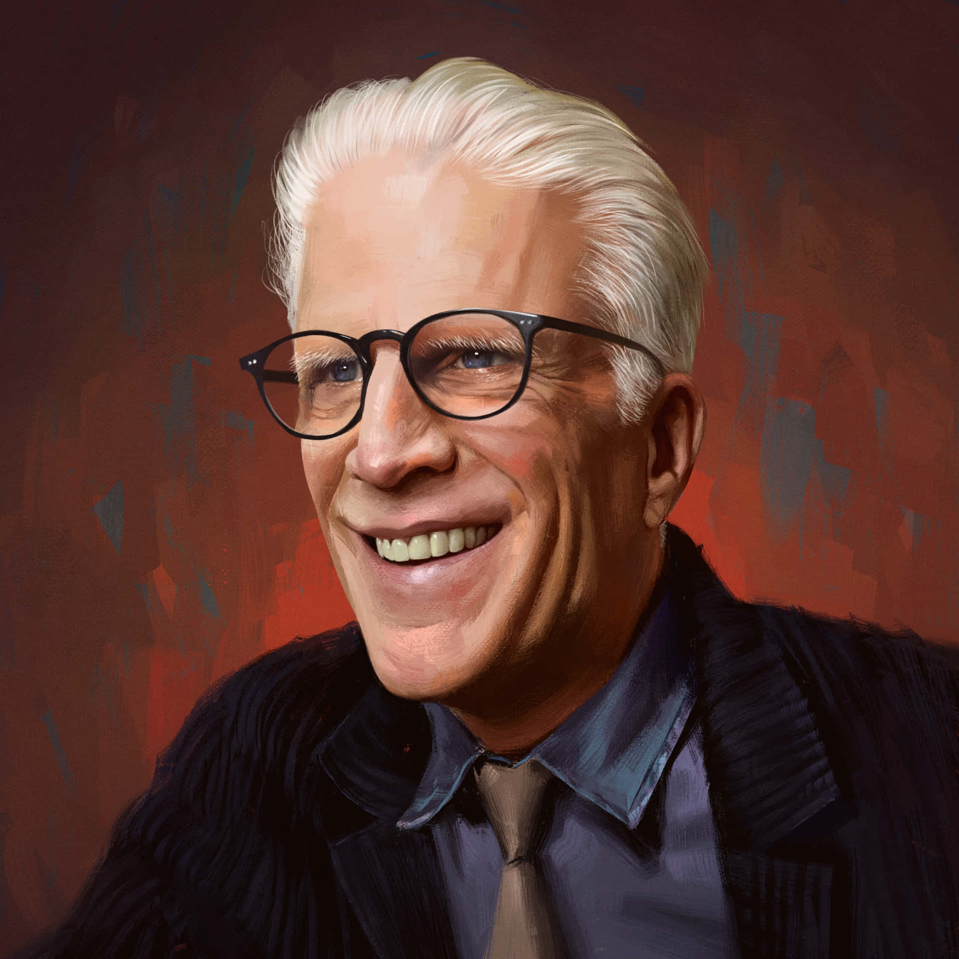 Ted Danson, white hair, glasses, Full HD Desktop Wallpaper