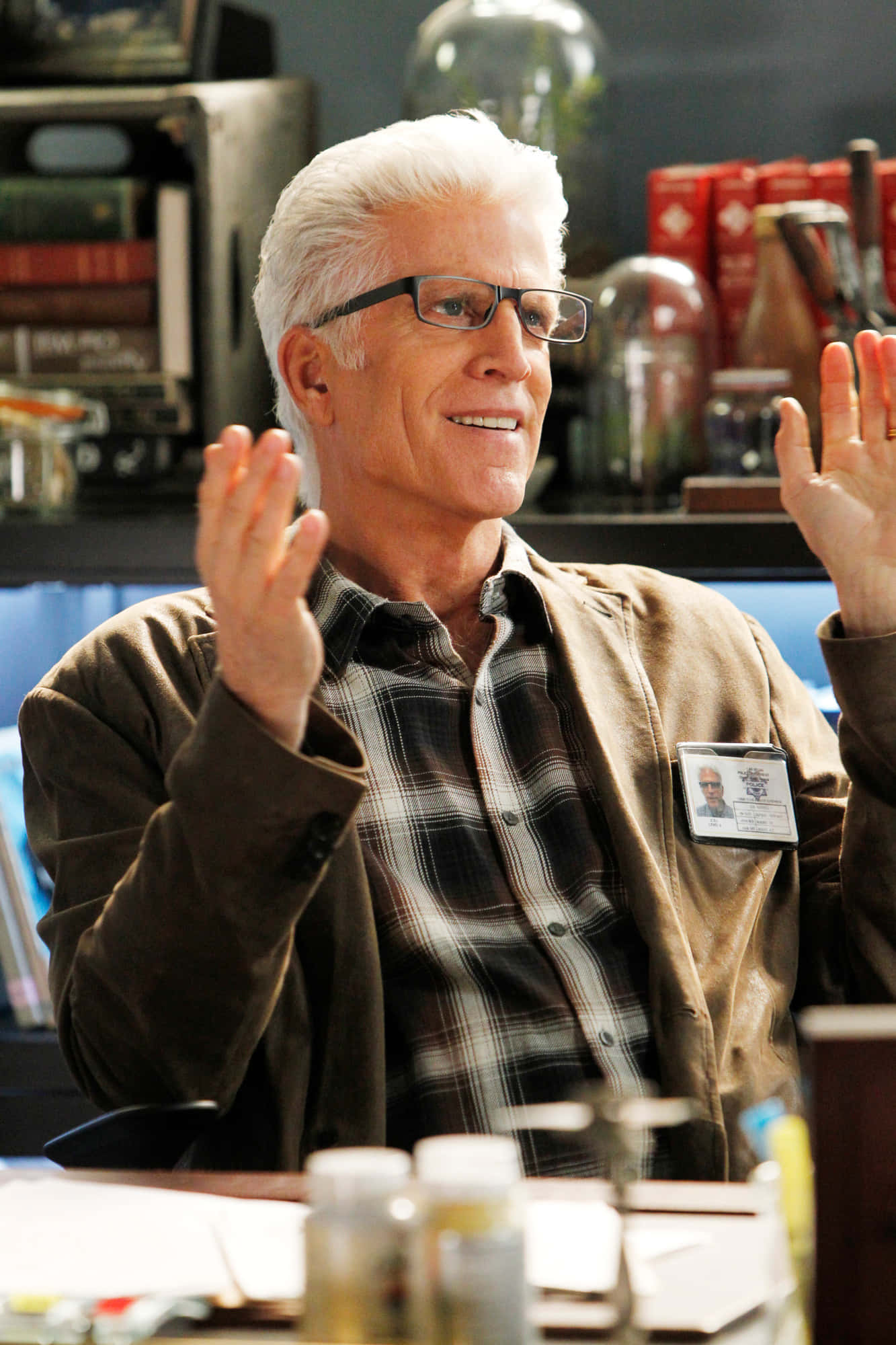 Ted Danson, white hair, glasses, Full HD Phone Wallpaper