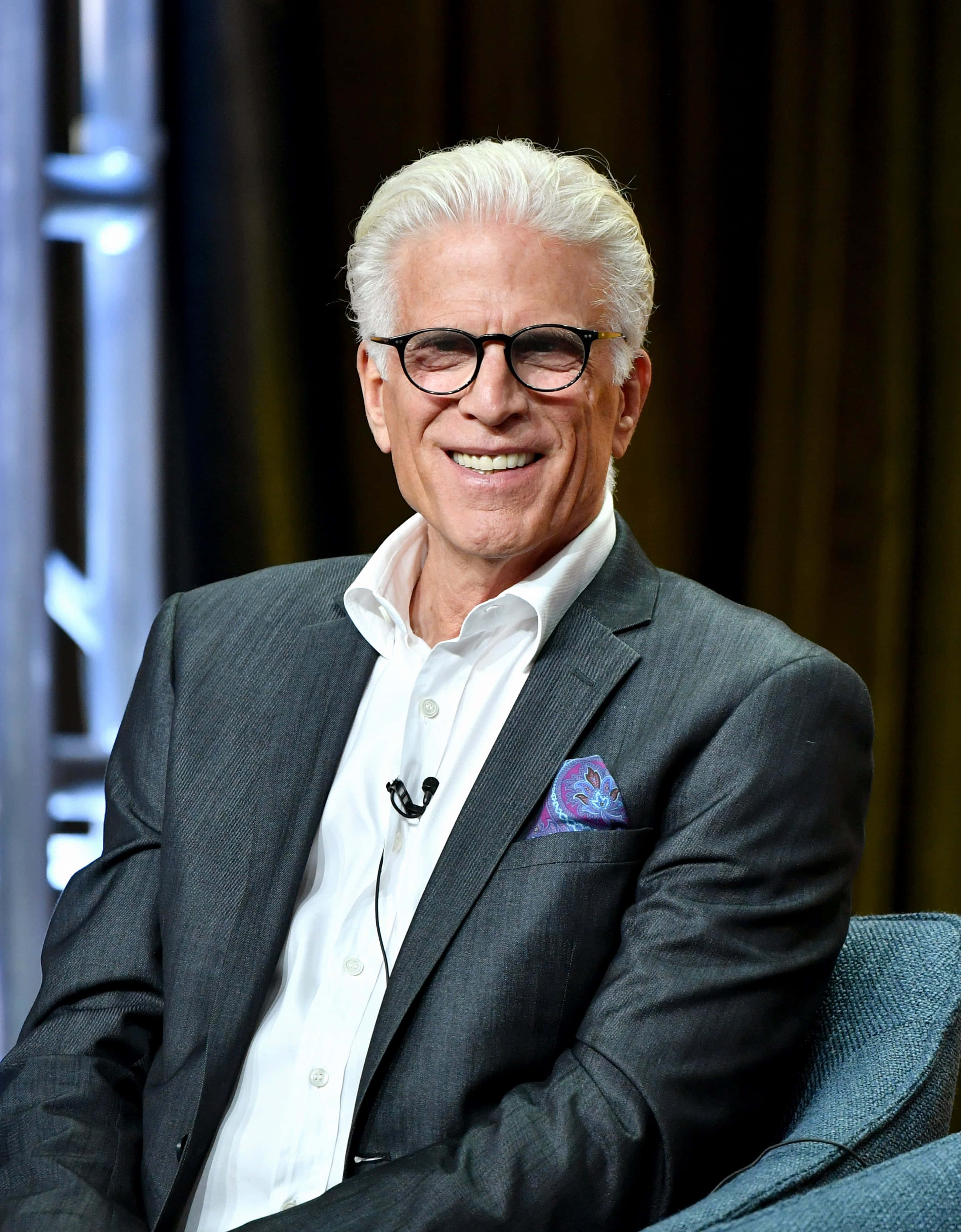 Ted Danson, white hair, glasses, 2K Phone Wallpaper