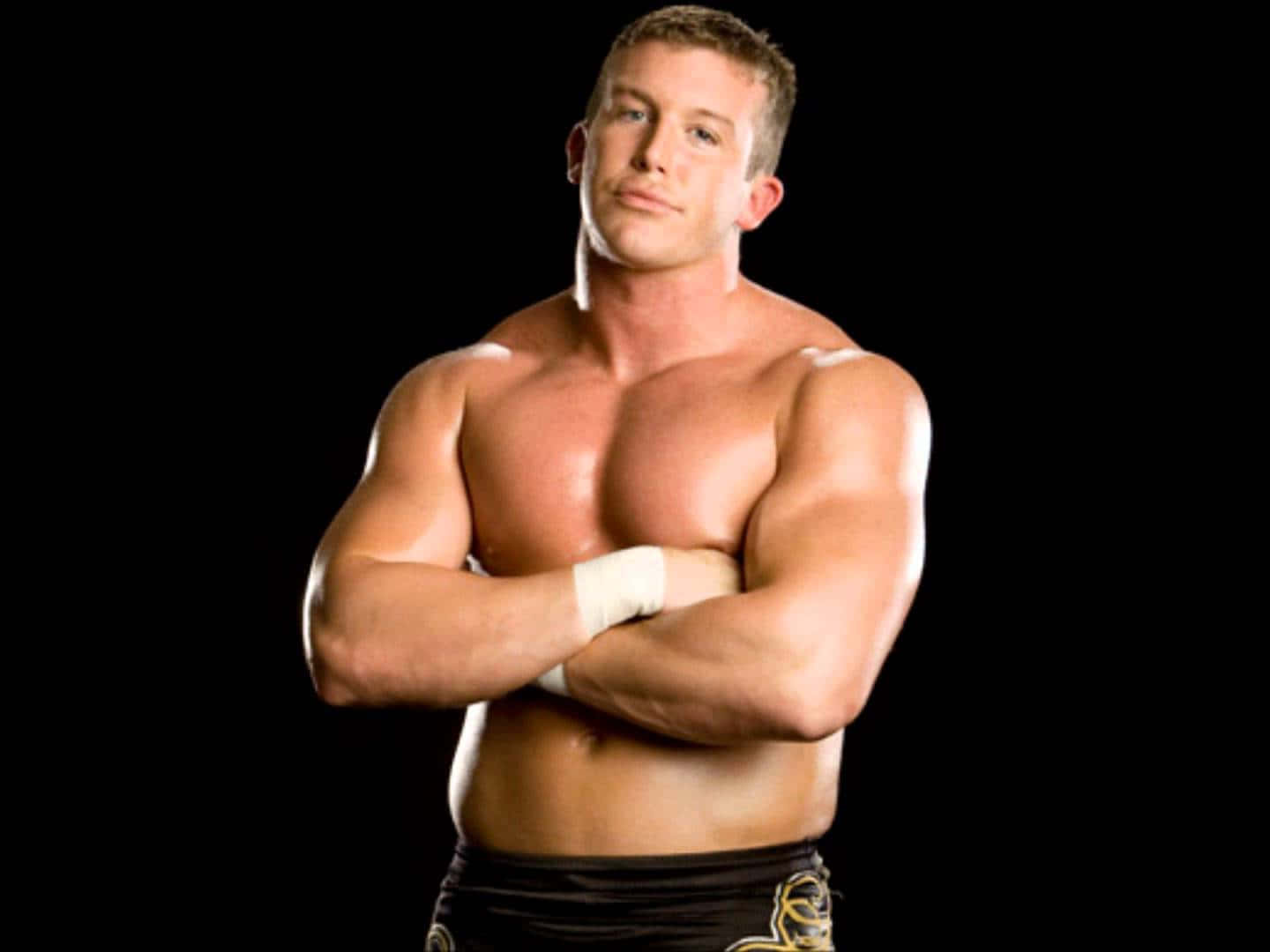 Ted Dibiase Jr., shirtless, arms crossed, HD Desktop Wallpaper