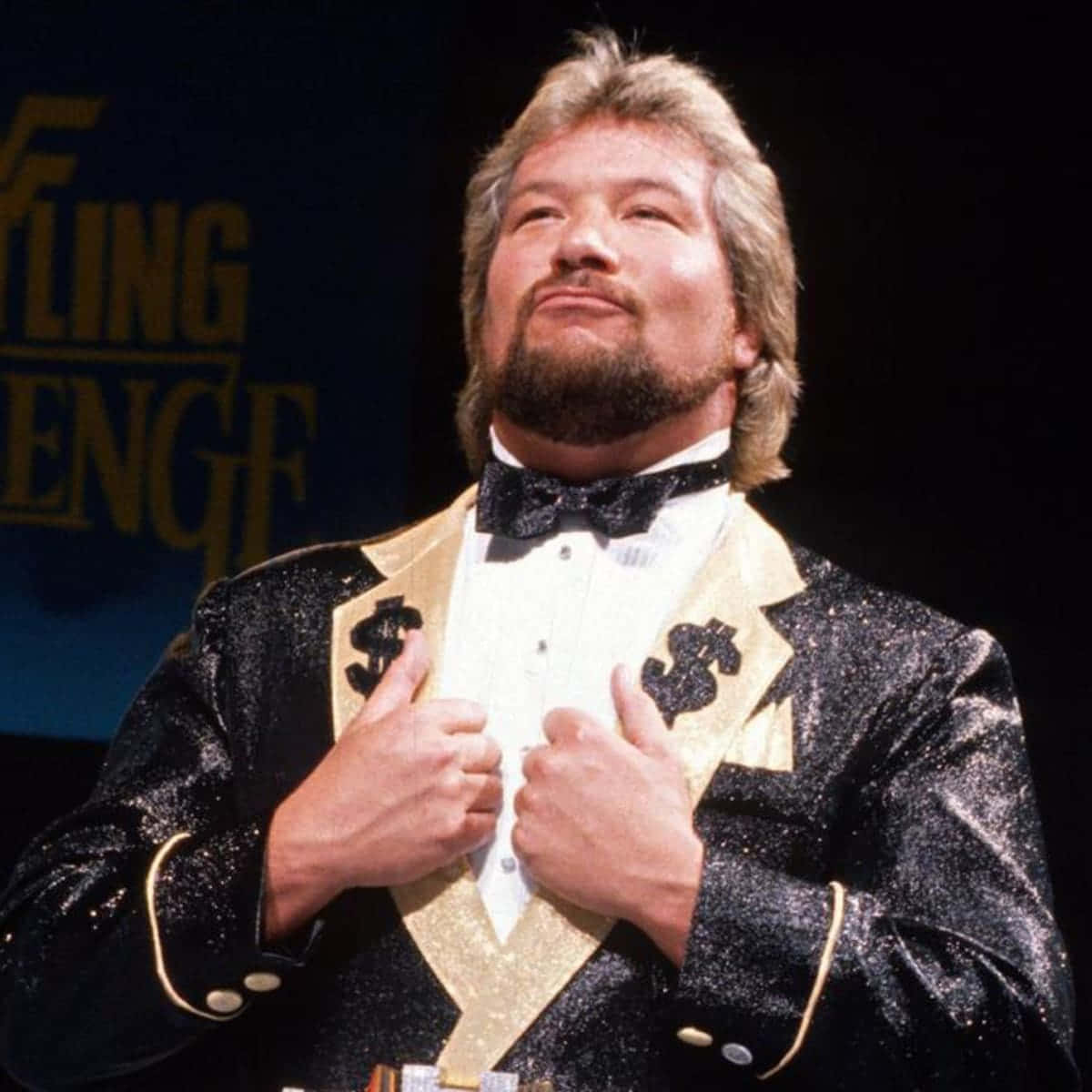 Ted Dibiase, professional wrestling attire, glittering black and gold tuxedo, SD Desktop Wallpaper