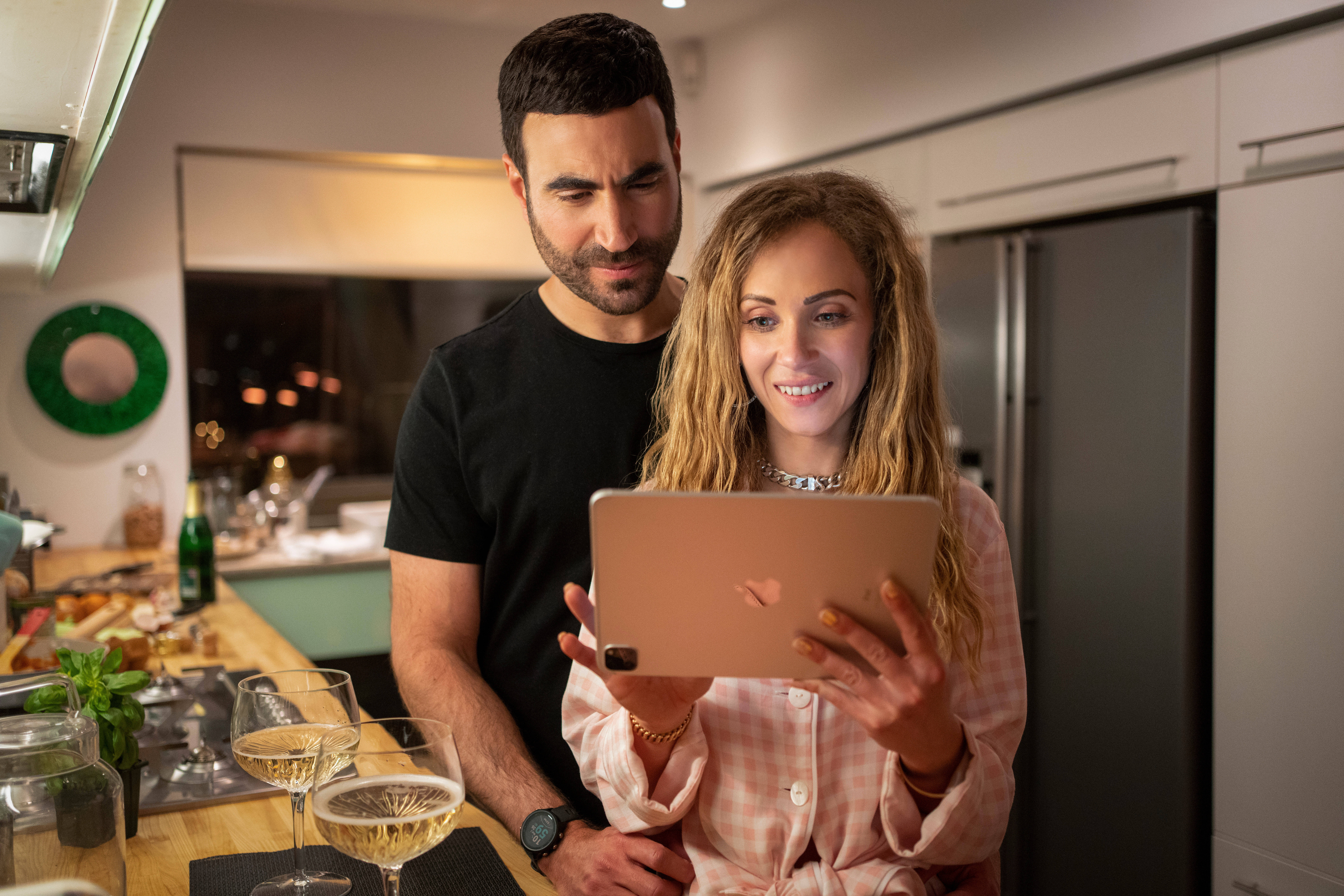 Ted Lasso, couple, modern kitchen, 8K Desktop Wallpaper