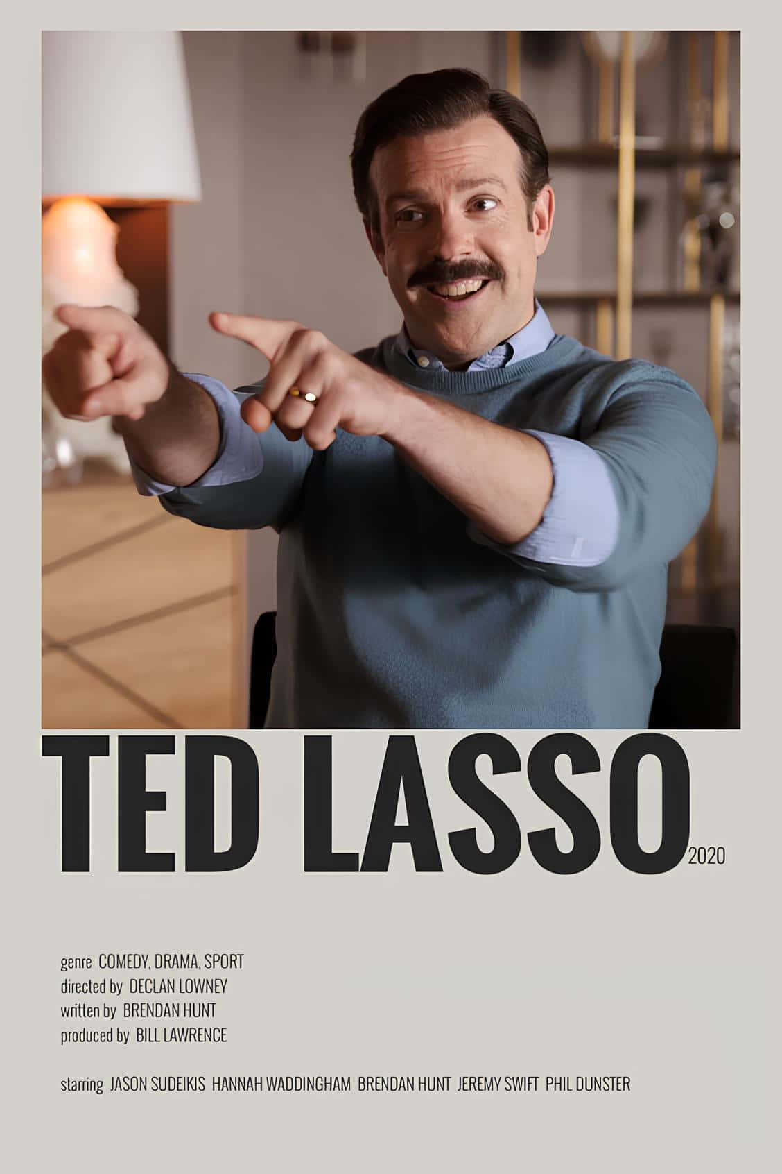 Ted Lasso, mustache, warmly lit indoor setting, HD Phone Wallpaper