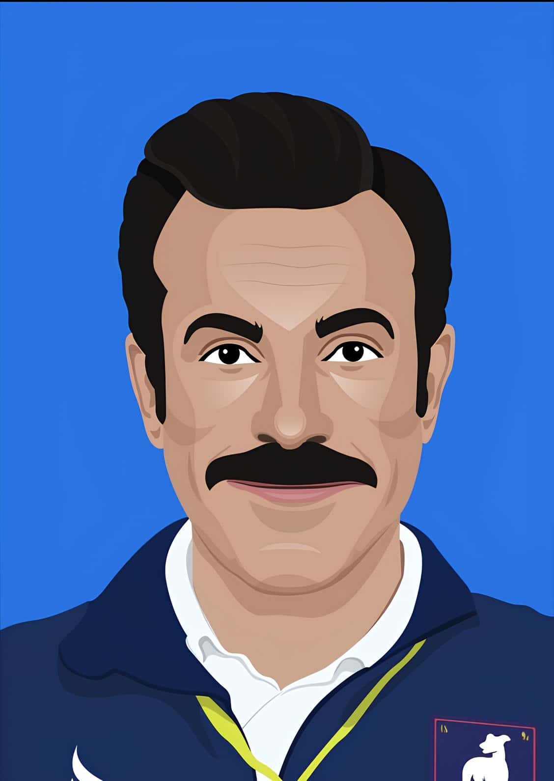 Ted Lasso, mustache, blue jacket, HD Phone Wallpaper