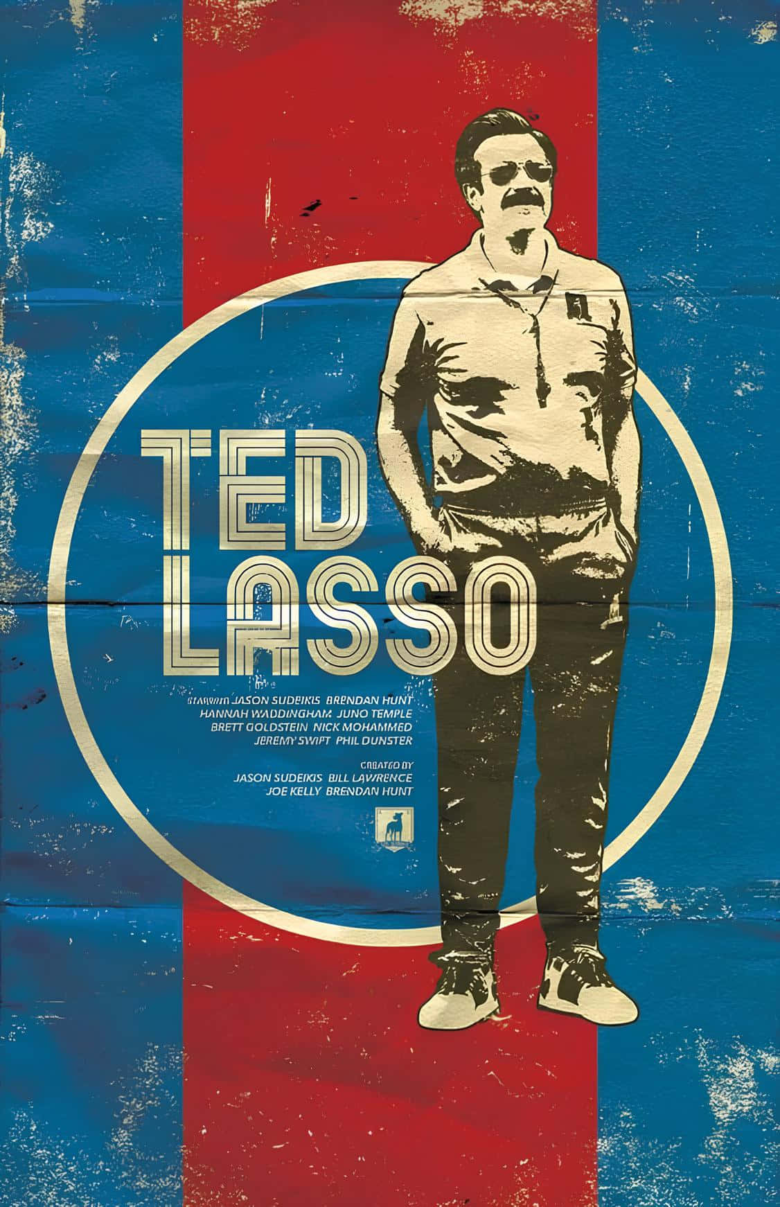 Ted Lasso, vintage poster art, circular frame, HD Phone Wallpaper