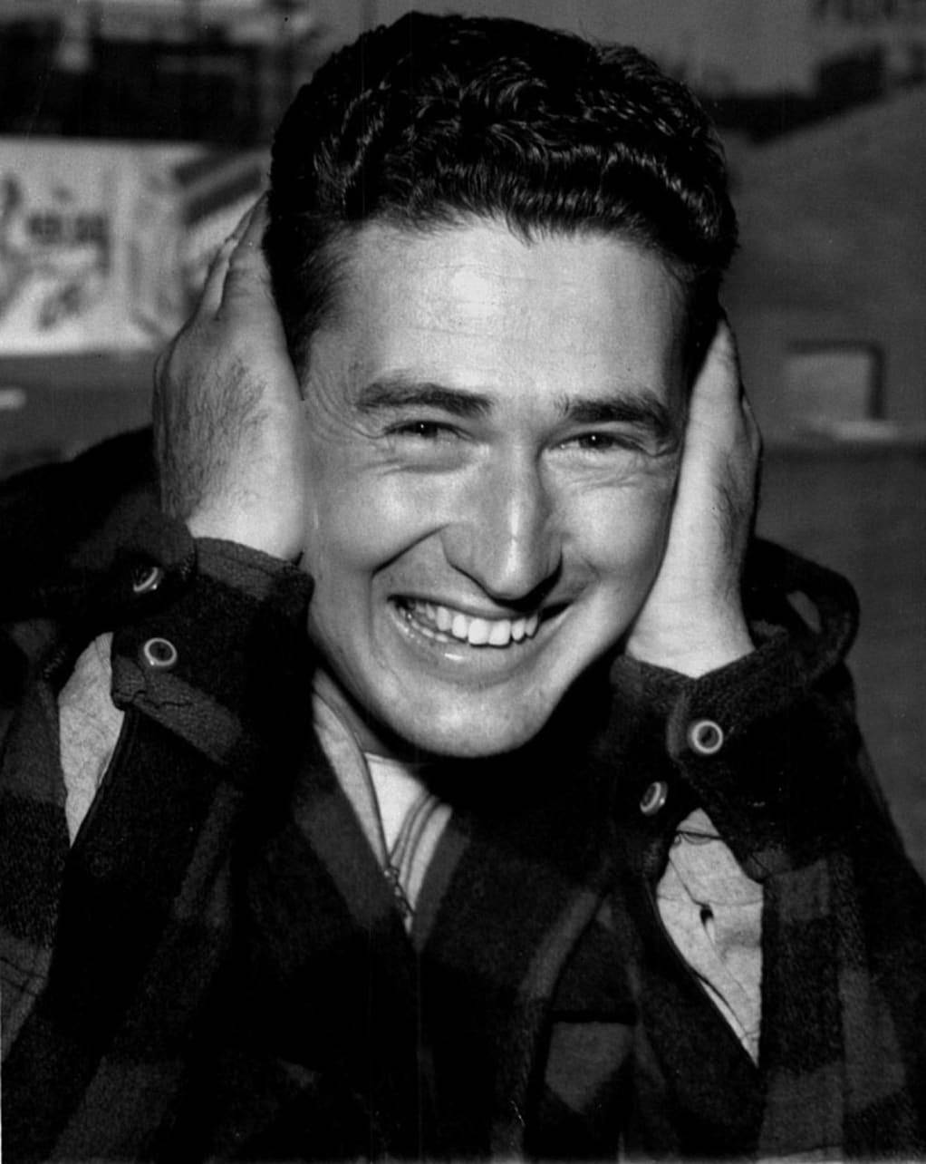 Ted Williams, bright smile, vintage black and white portrait, HD Phone Wallpaper