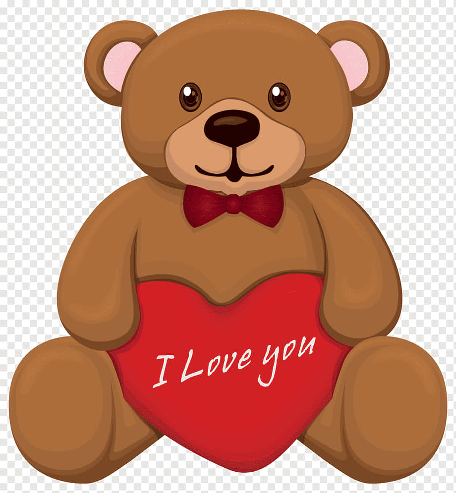 teddy bear, brown, red bowtie, SD Phone Wallpaper