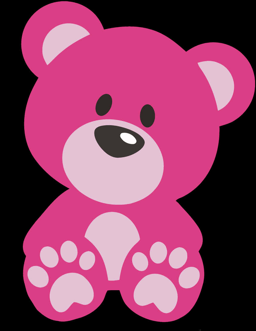 pink teddy bear, bright pink, light pink paws, SD Phone Wallpaper