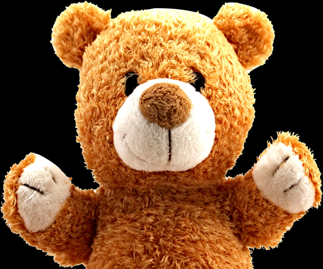 plush teddy bear, fluffy brown, white paws, SD Desktop Wallpaper