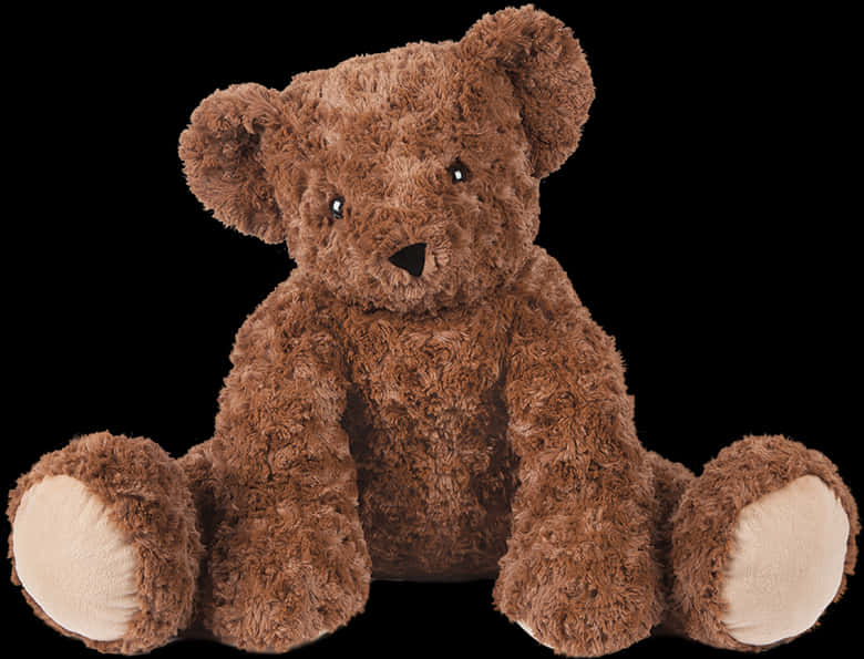 plush brown teddy bear, black background, soft beige paws, SD Desktop Wallpaper