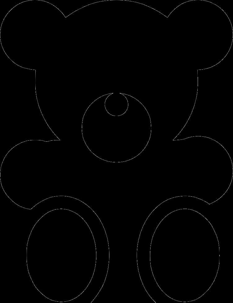 teddy bear, silhouette outline, white outline, SD Phone Wallpaper