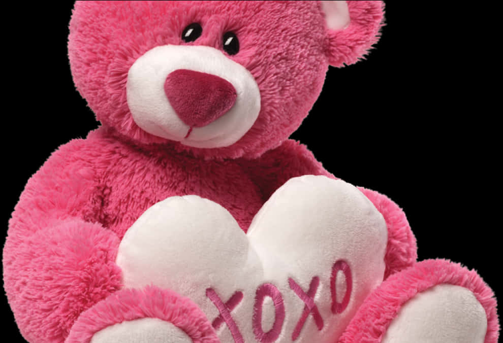 pink teddy bear, white heart pillow, pink xoxo letters, SD Desktop Wallpaper