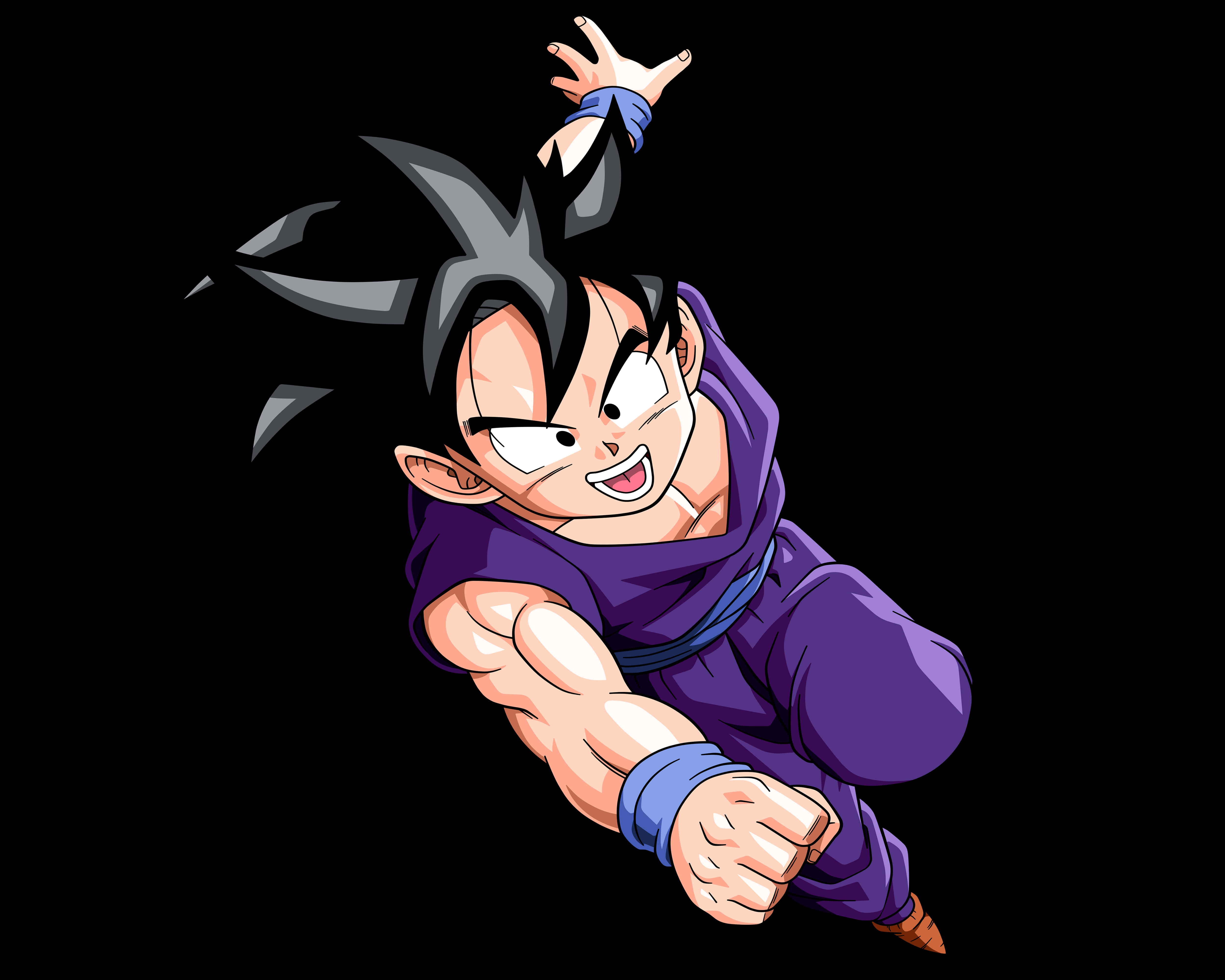 Teen Gohan, purple gi, intense grin, 4K Desktop Wallpaper