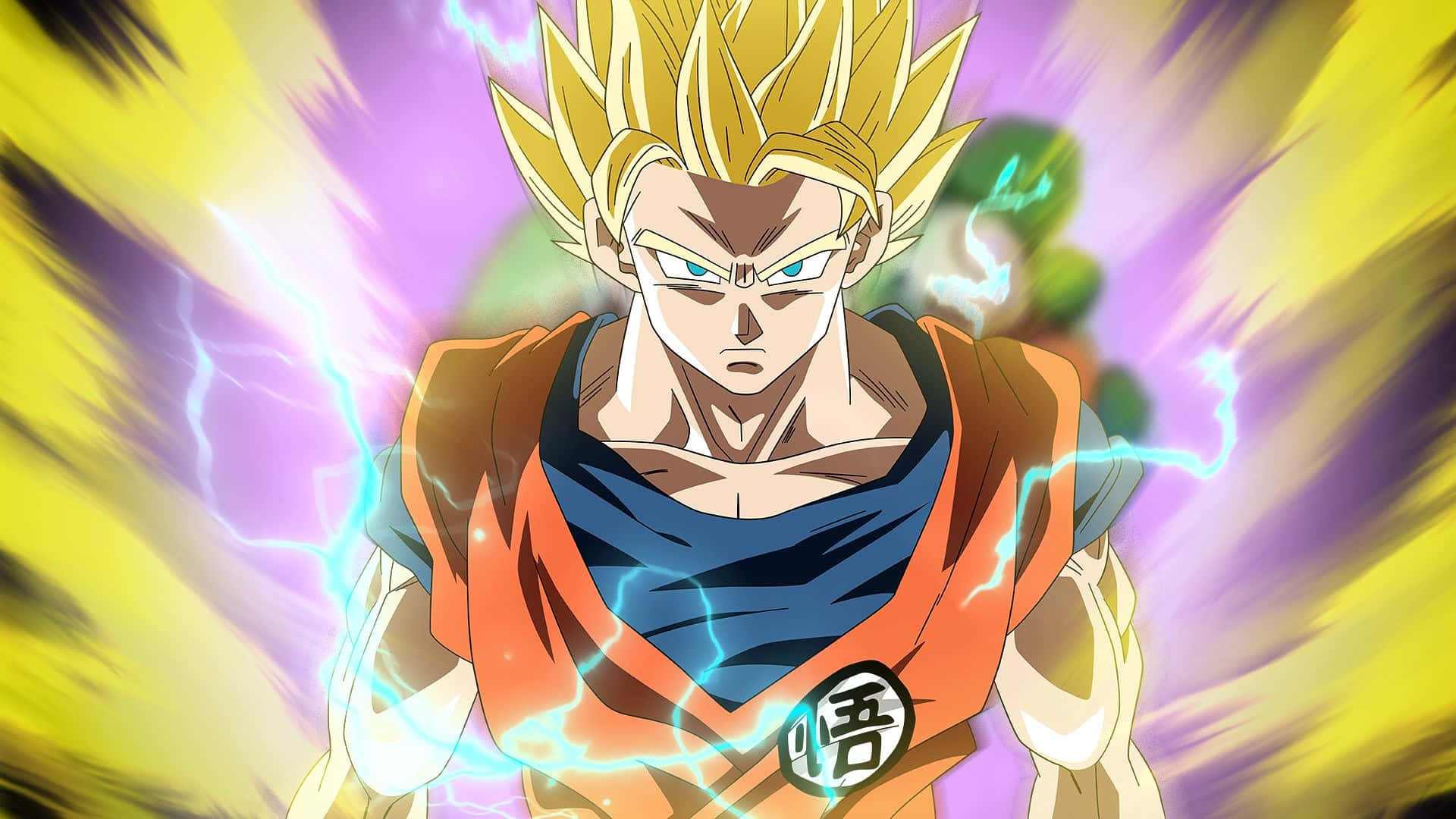 Teen Gohan, spiky golden hair, blue eyes, Full HD Desktop Wallpaper