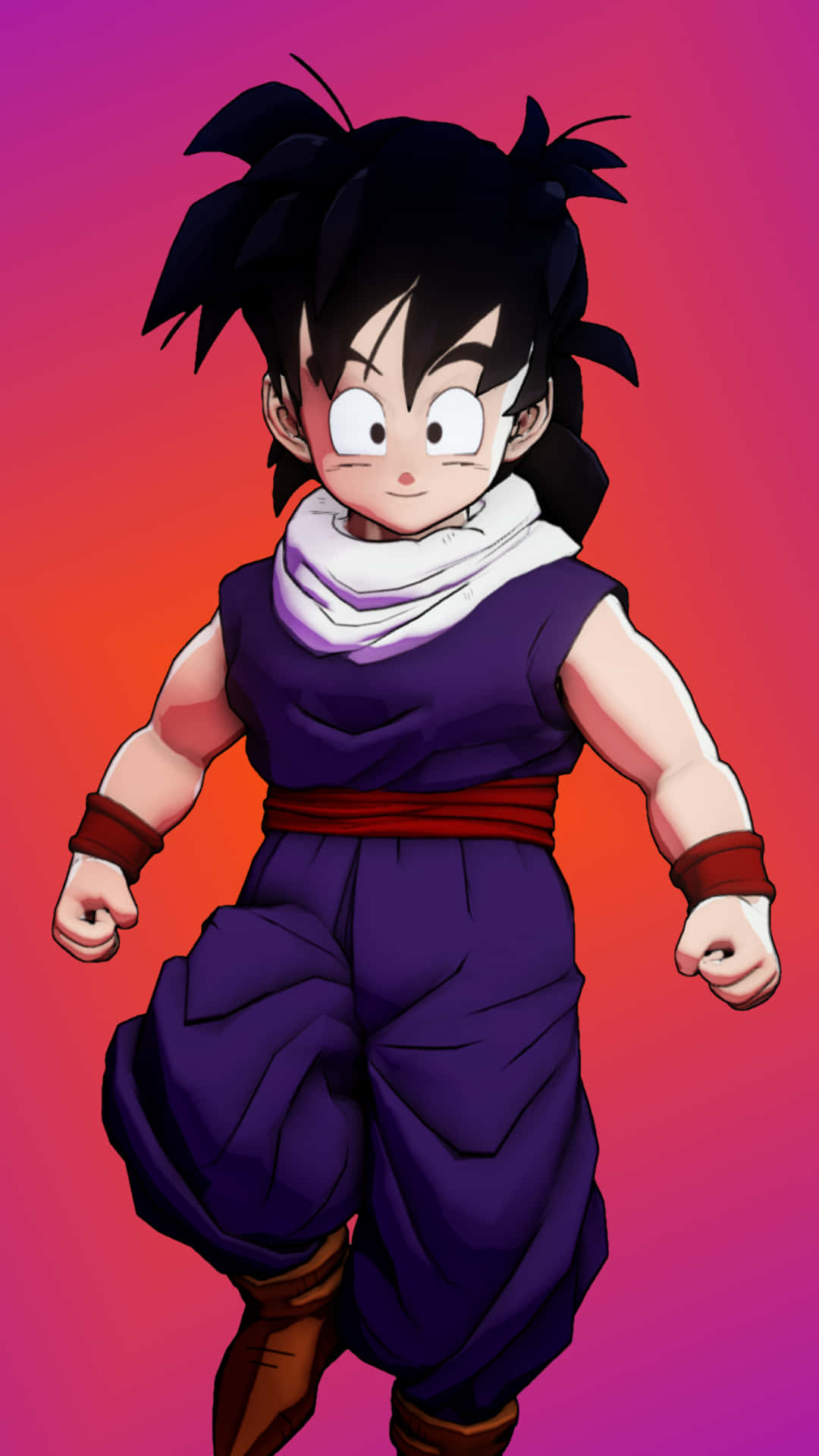 Teen Gohan, purple gi, white scarf, Full HD Phone Wallpaper