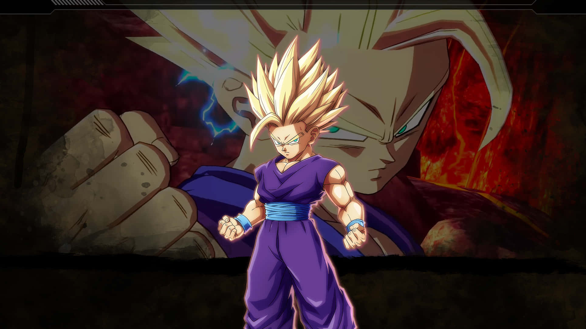 Teen Gohan, spiky-haired anime warrior, purple gi, Full HD Desktop Wallpaper