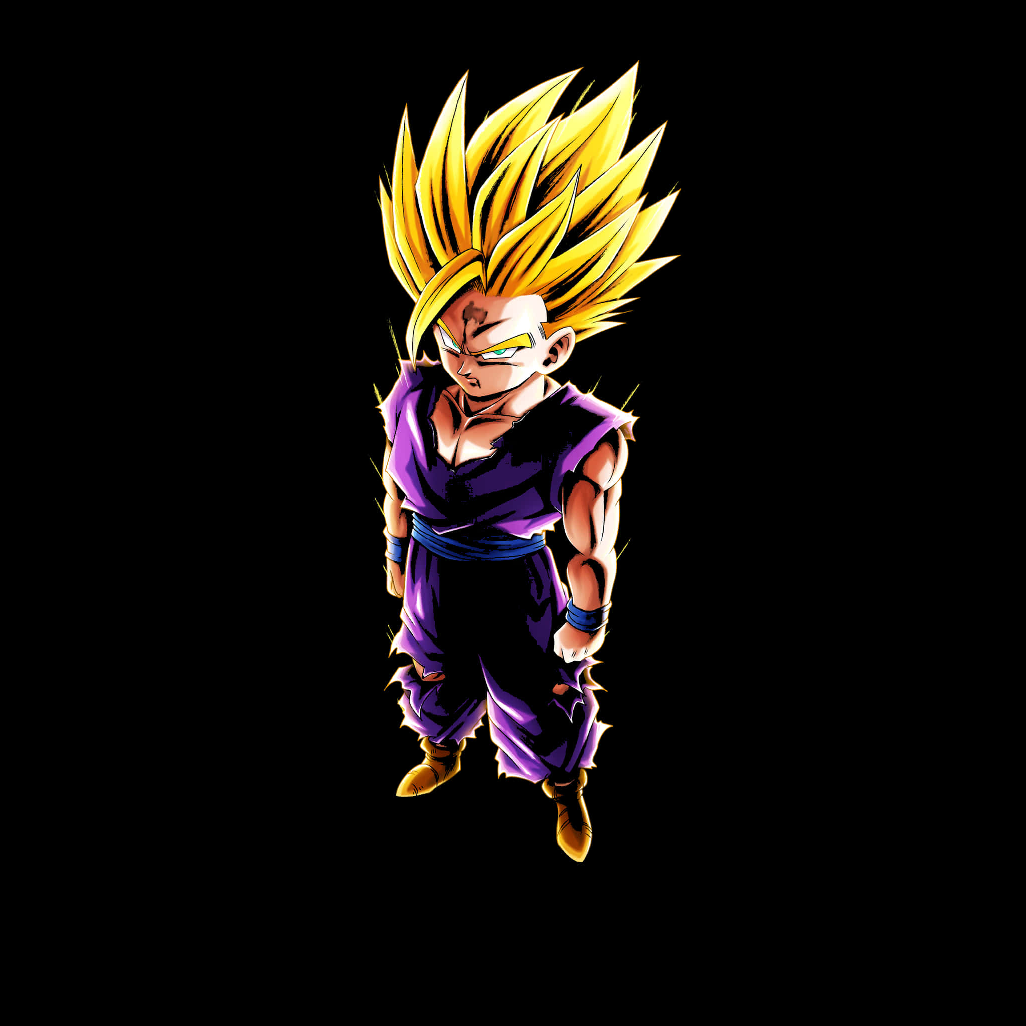 Teen Gohan, spiky golden hair, purple gi, Full HD Desktop Wallpaper