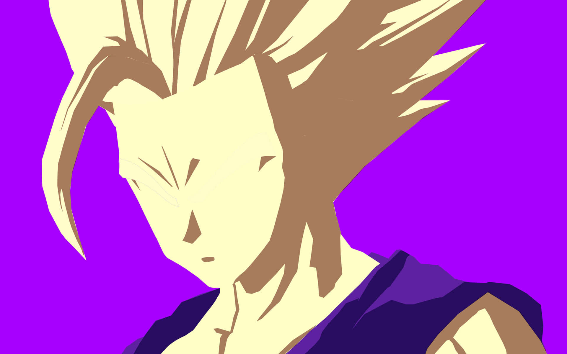 Teen Gohan, spiky blonde hair, intense expression, Full HD Desktop Wallpaper