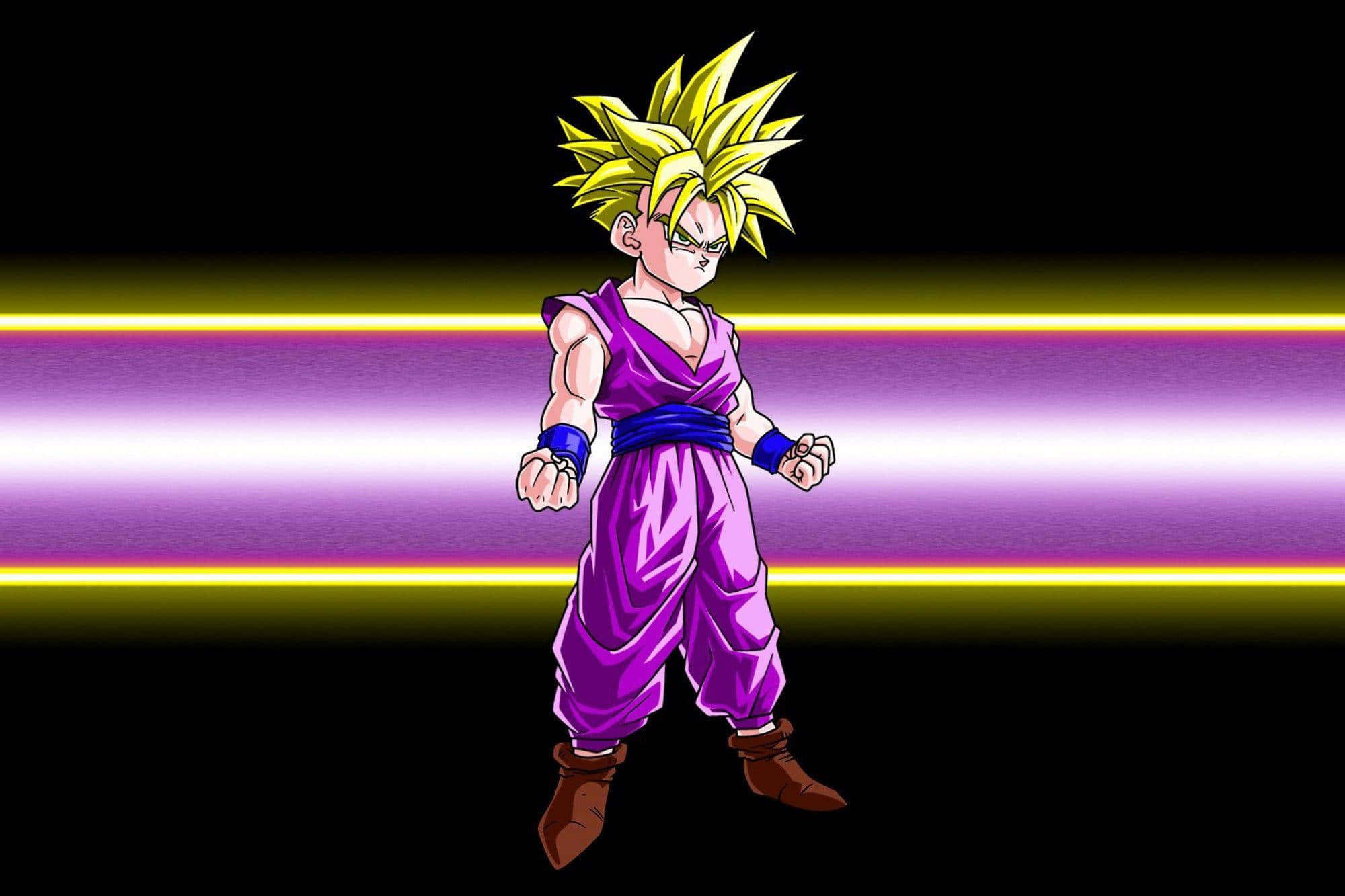 Teen Gohan, spiky-haired anime warrior, purple gi, Full HD Desktop Wallpaper