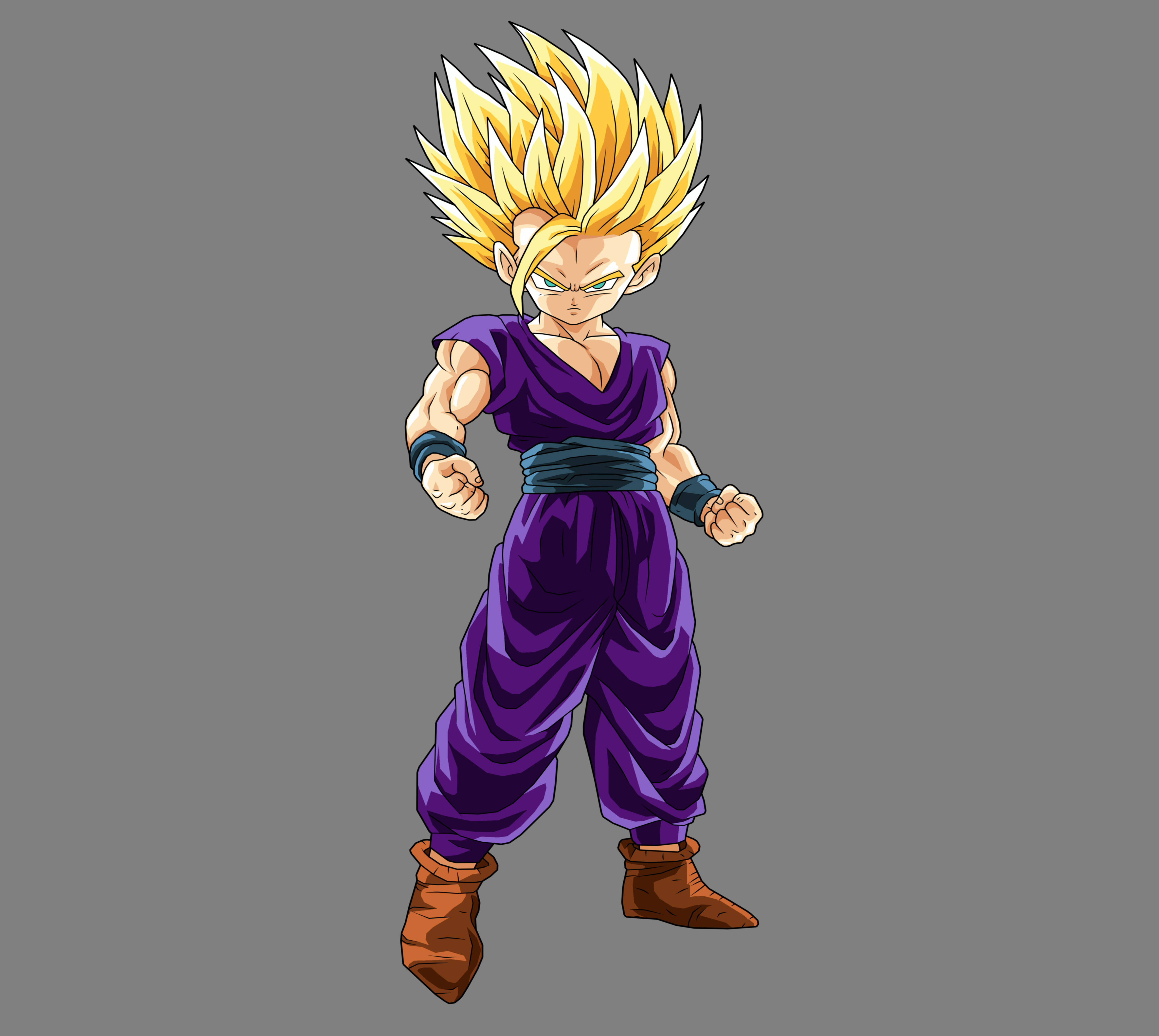 Teen Gohan, spiky-haired anime warrior, purple gi, 4K Desktop Wallpaper