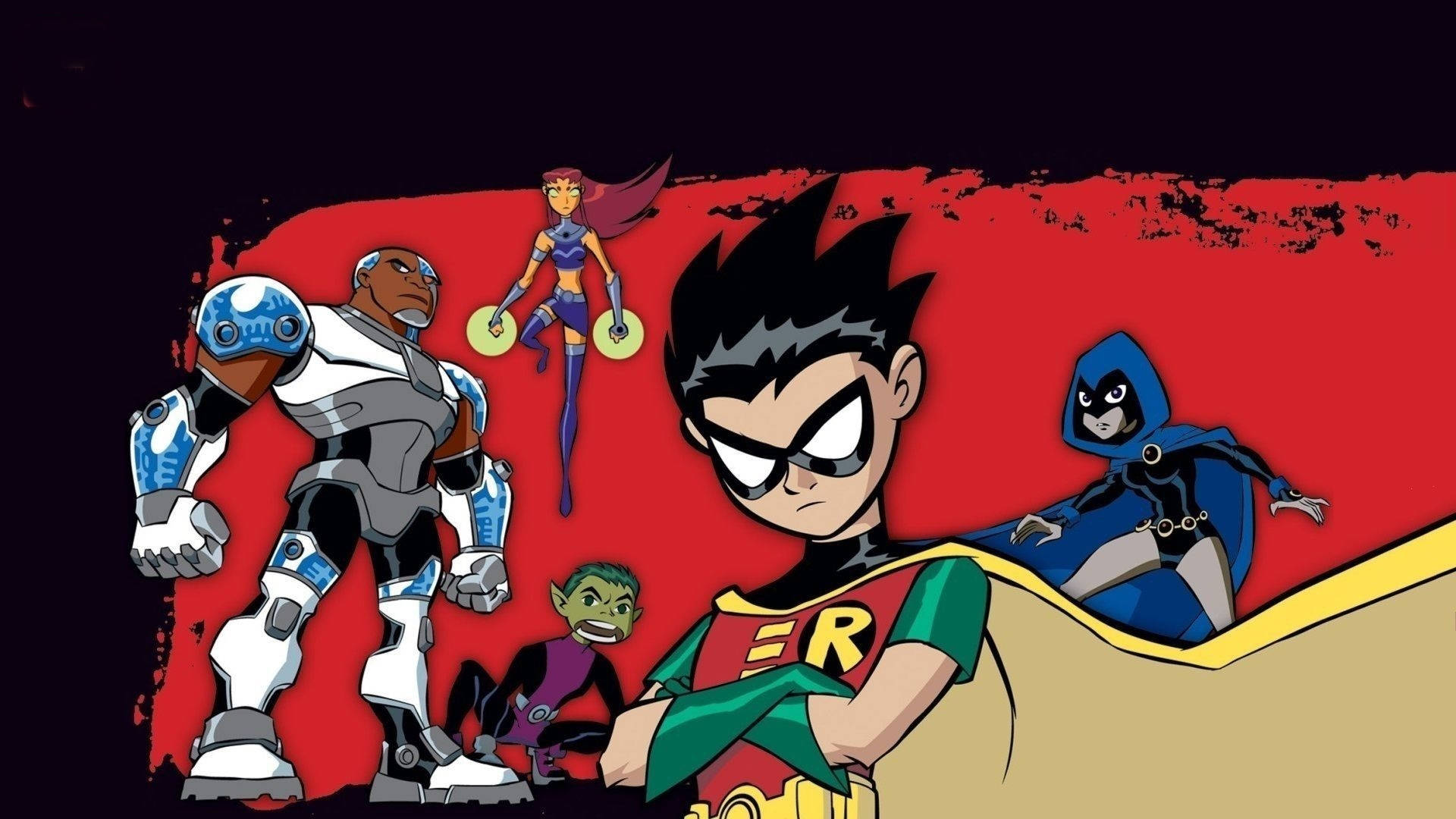 Teen Titans, digi art, red, Full HD Desktop Wallpaper
