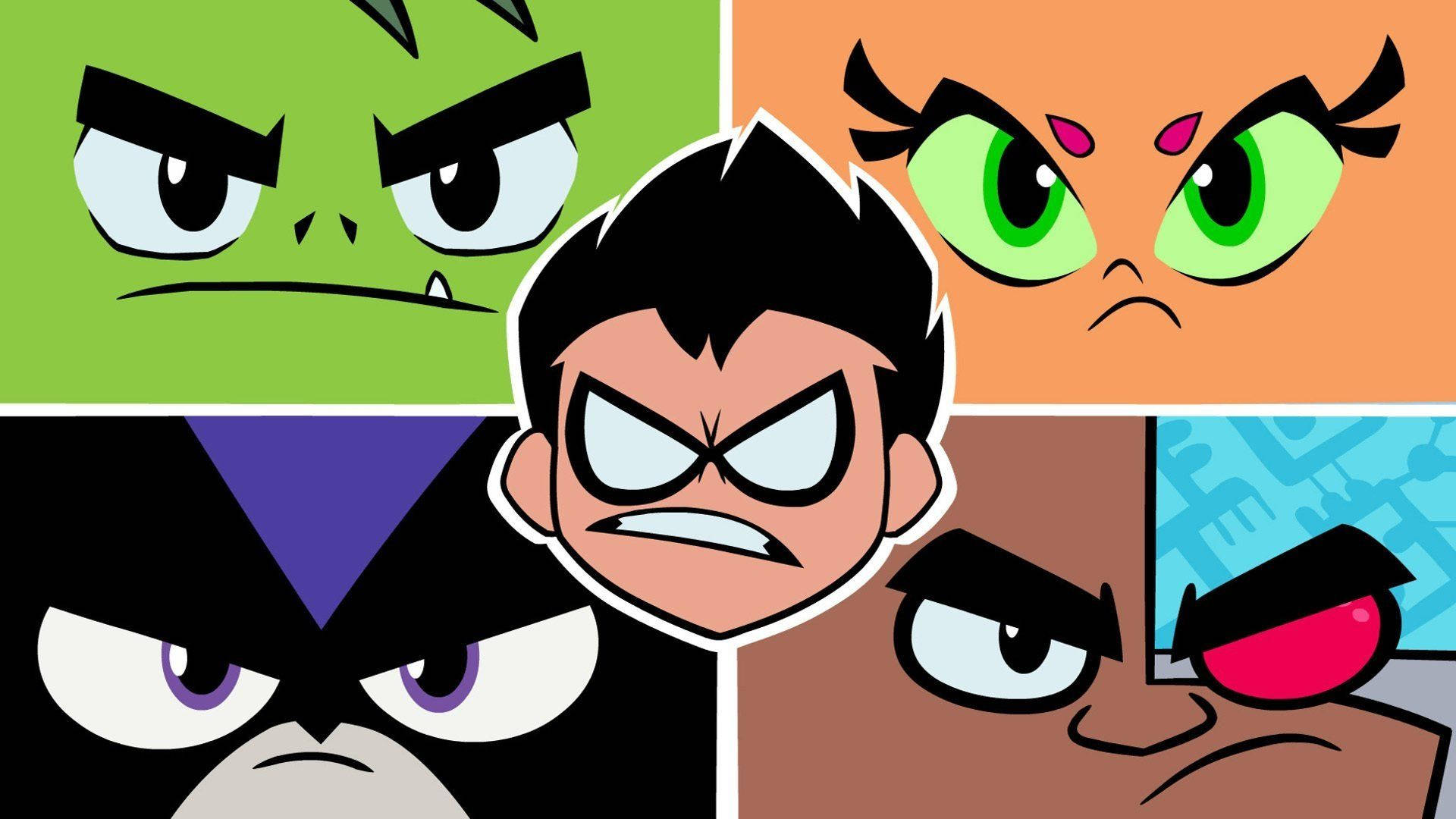 Teen Titans, animated teen heroes, angry expressions, Full HD Desktop Wallpaper