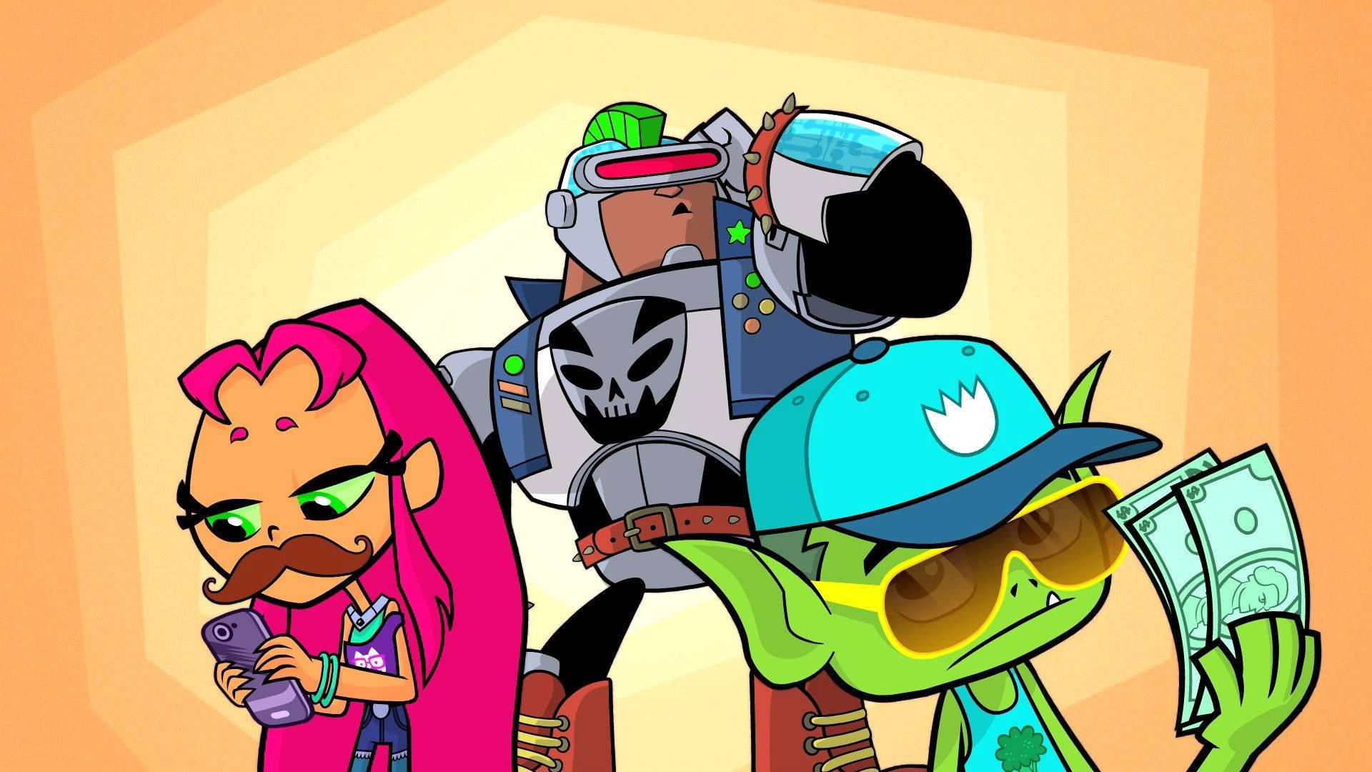 Teen Titans, mustaches, sunglasses, Full HD Desktop Wallpaper