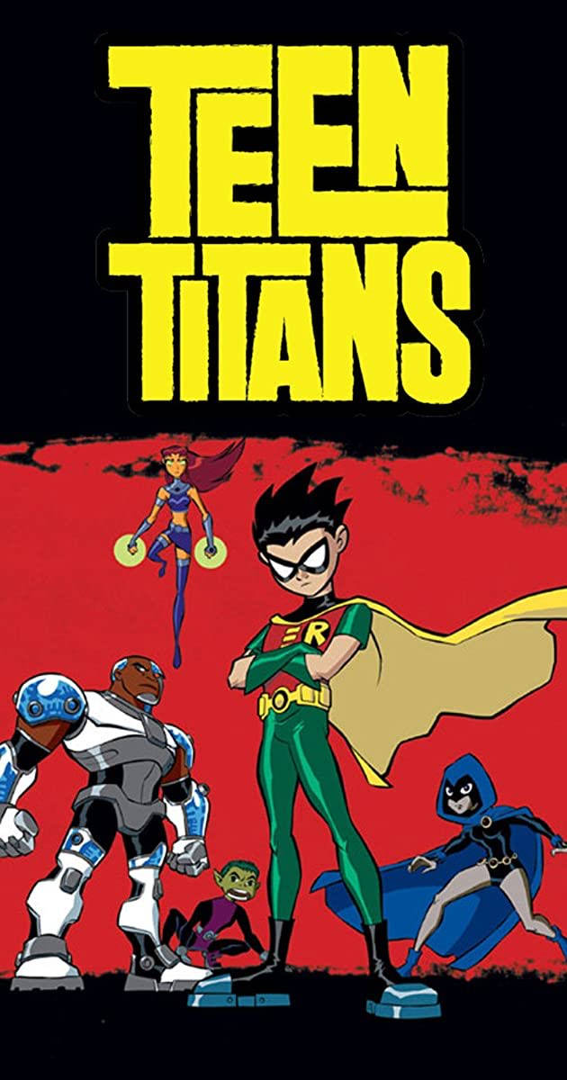 Teen Titans, superhero team, red and black background, SD Phone Wallpaper