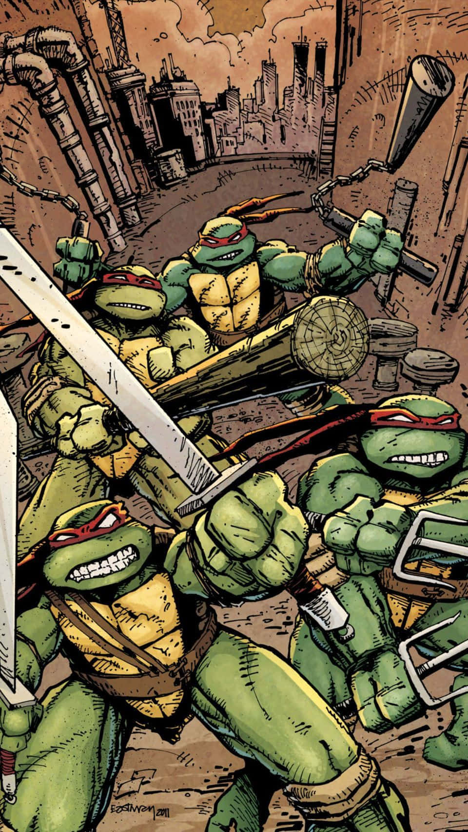 Teenage Mutant Ninja Turtles, green ninja turtles, yellow masks, HD Phone Wallpaper